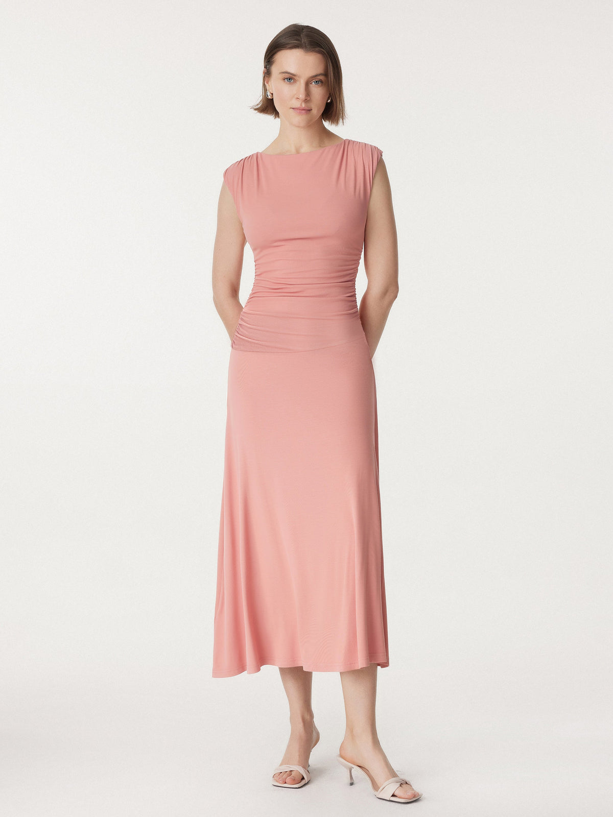 OGLmove Women's Breezy Cooling Side Ruched Maxi Bra Dress