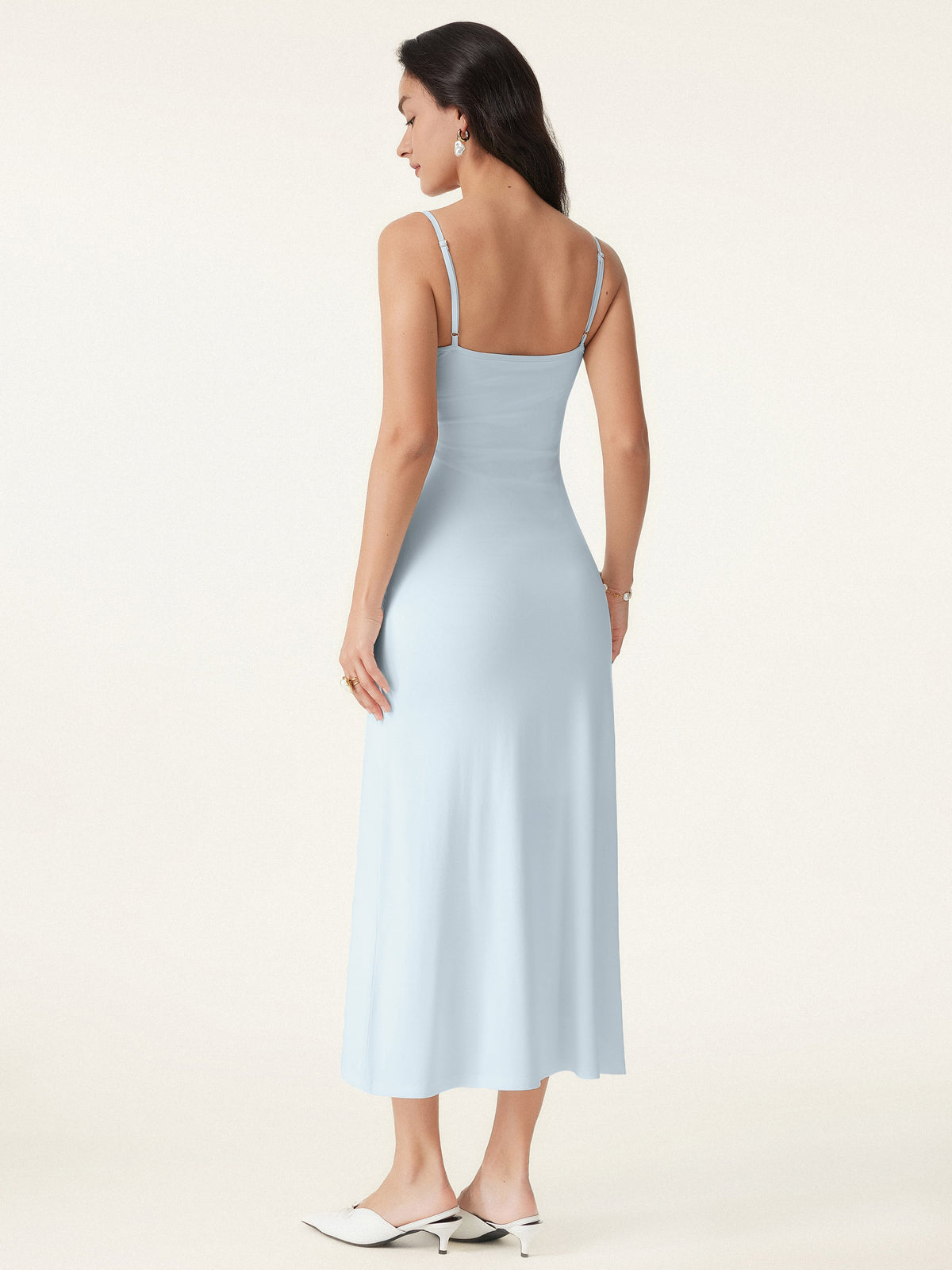 OGLmove Women's Effortless Vacay Cowl Neck Midi Bra Dress
