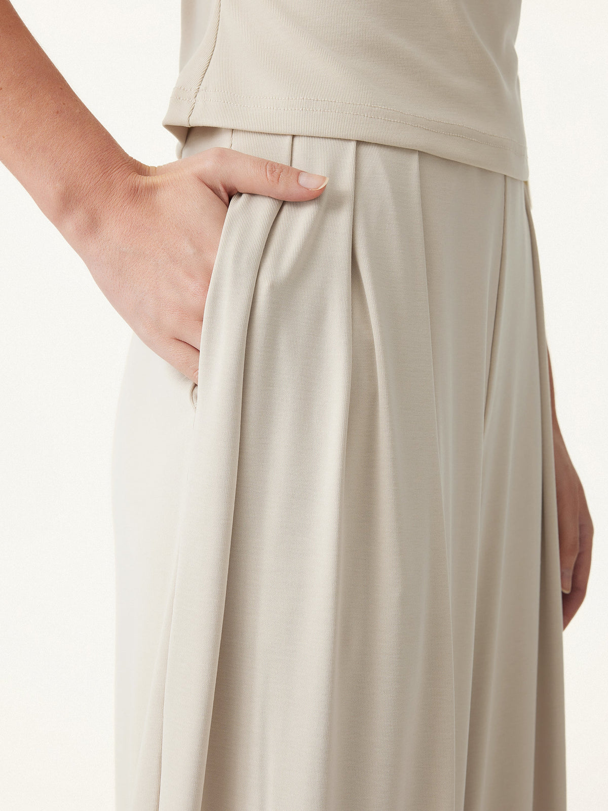 OGLmove Women's Boatneck Batwing Sleeve Top & Wide Leg Palazzo Pant Set with Pockets