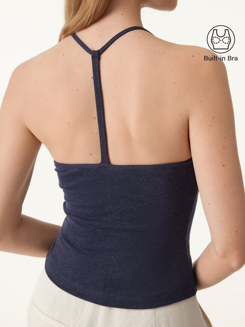 OGLmove Women's Soft Linen Luxe V-Neck T-Back Airy Bra Tank