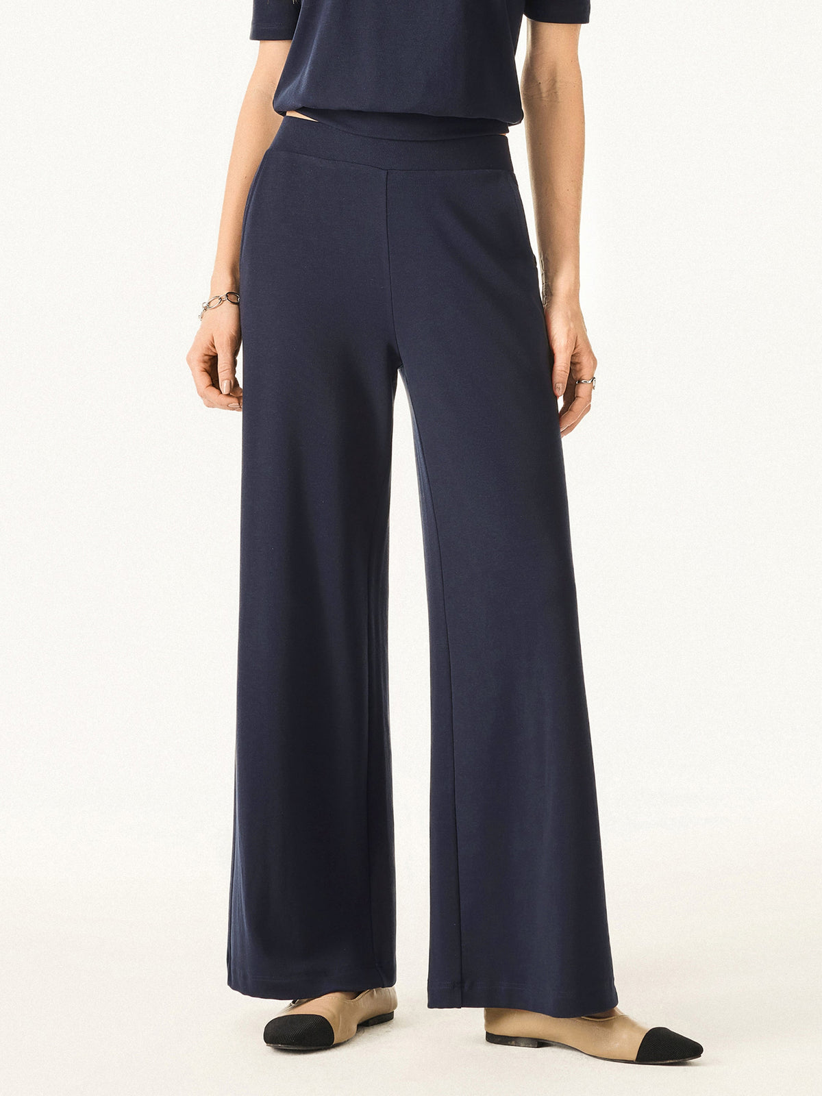 OGLmove Lyocell Wool Mid Rise Wide Leg Pull-on Pants