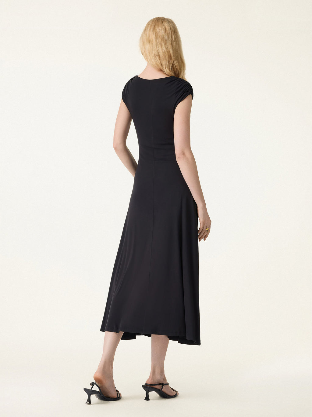OGLmove Women's SkinKiss Cooling Square Neck Ruched Midi Bra Dress
