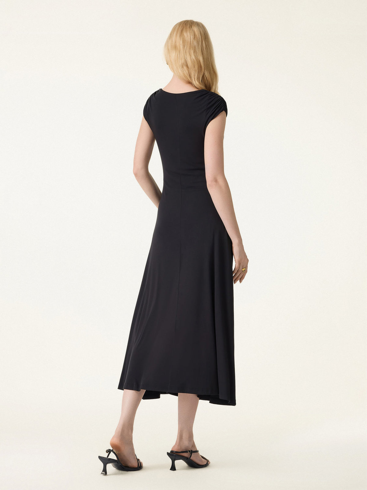 OGLmove Women's SkinKiss Cooling Square Neck Ruched Midi Bra Dress
