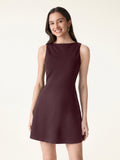 OGLmove Women's Classy Boatneck Fit-and-Flare Mini Bra Dress