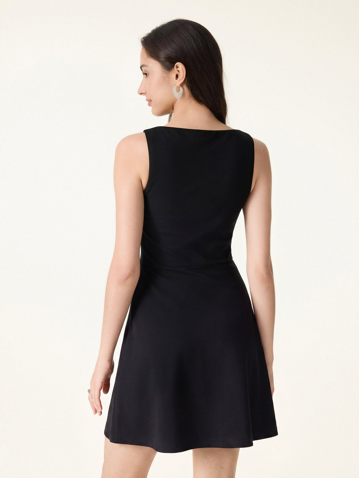 OGLmove Women's Classy Boatneck Fit-and-Flare Mini Bra Dress