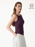 OGLmove Women's Square Neck Ruched Rib Bra Tank