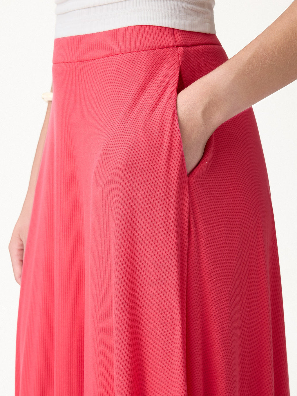 OGLmove Women's U-Neck Bra Tank & Midi Skirt Set with Pockets