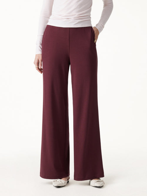 OGLmove Lyocell Wool Mid Rise Wide Leg Pull-on Pants