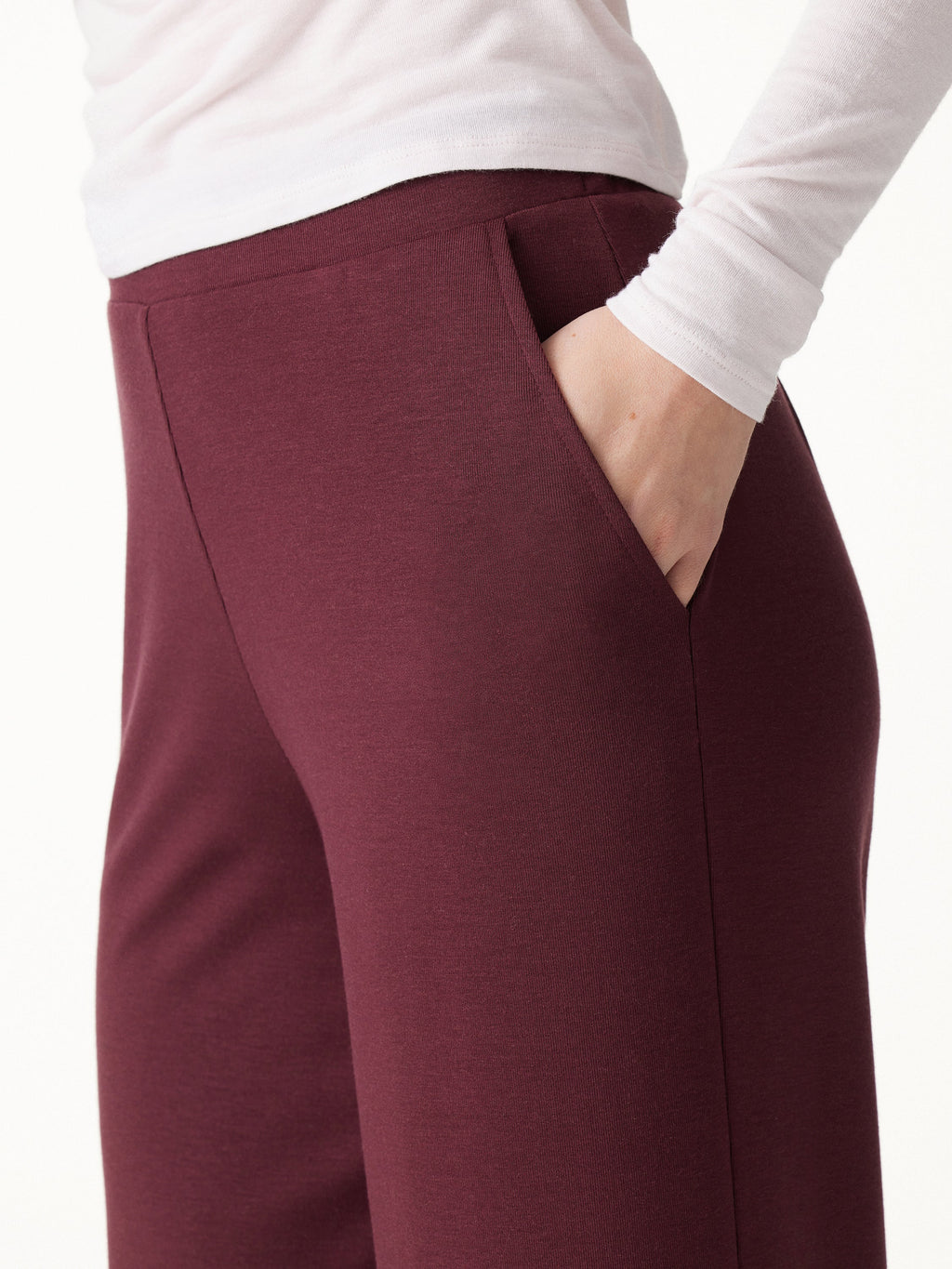 OGLmove Lyocell Wool Mid Rise Wide Leg Pull-on Pants
