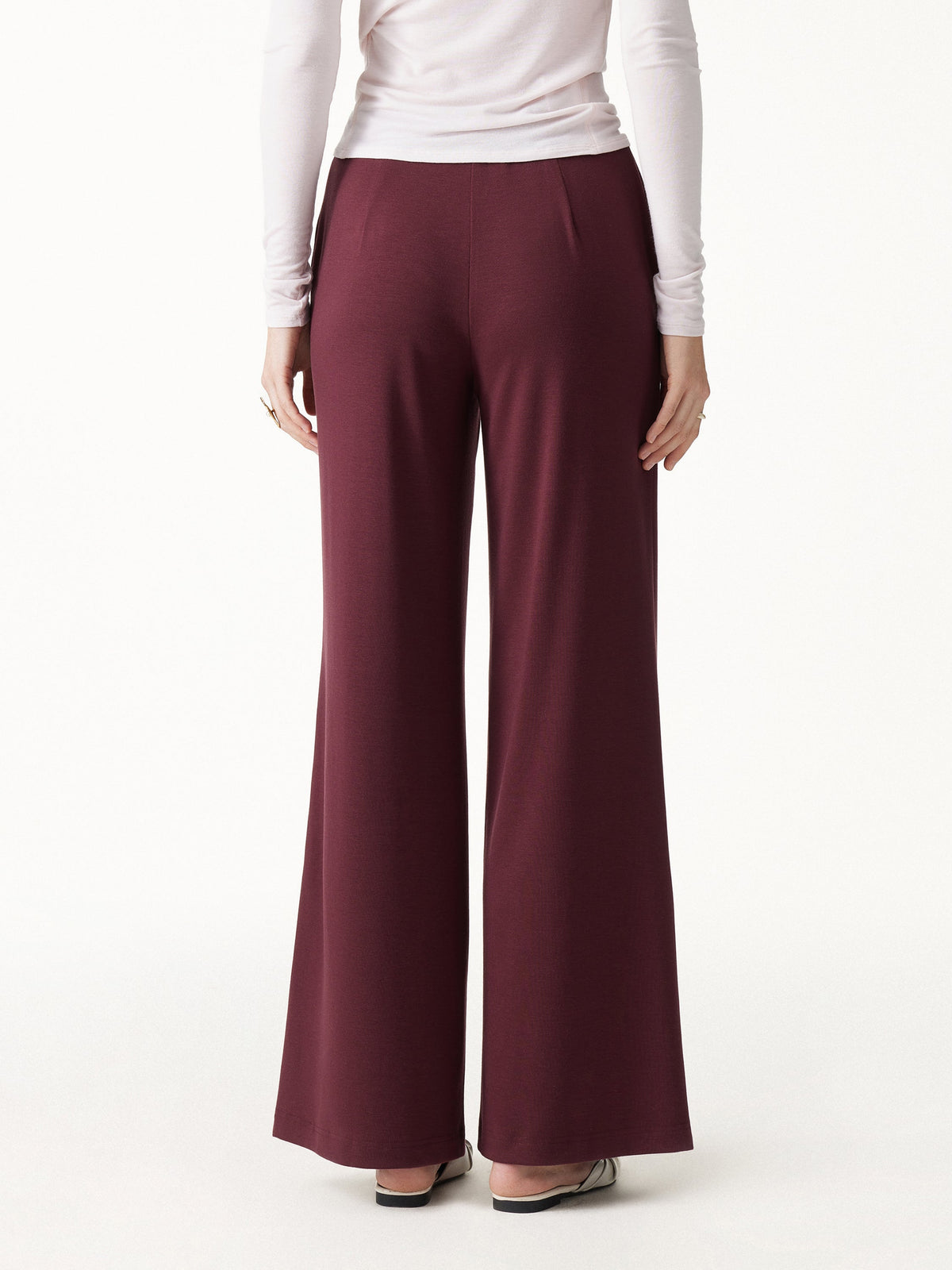 OGLmove Lyocell Wool Mid Rise Wide Leg Pull-on Pants