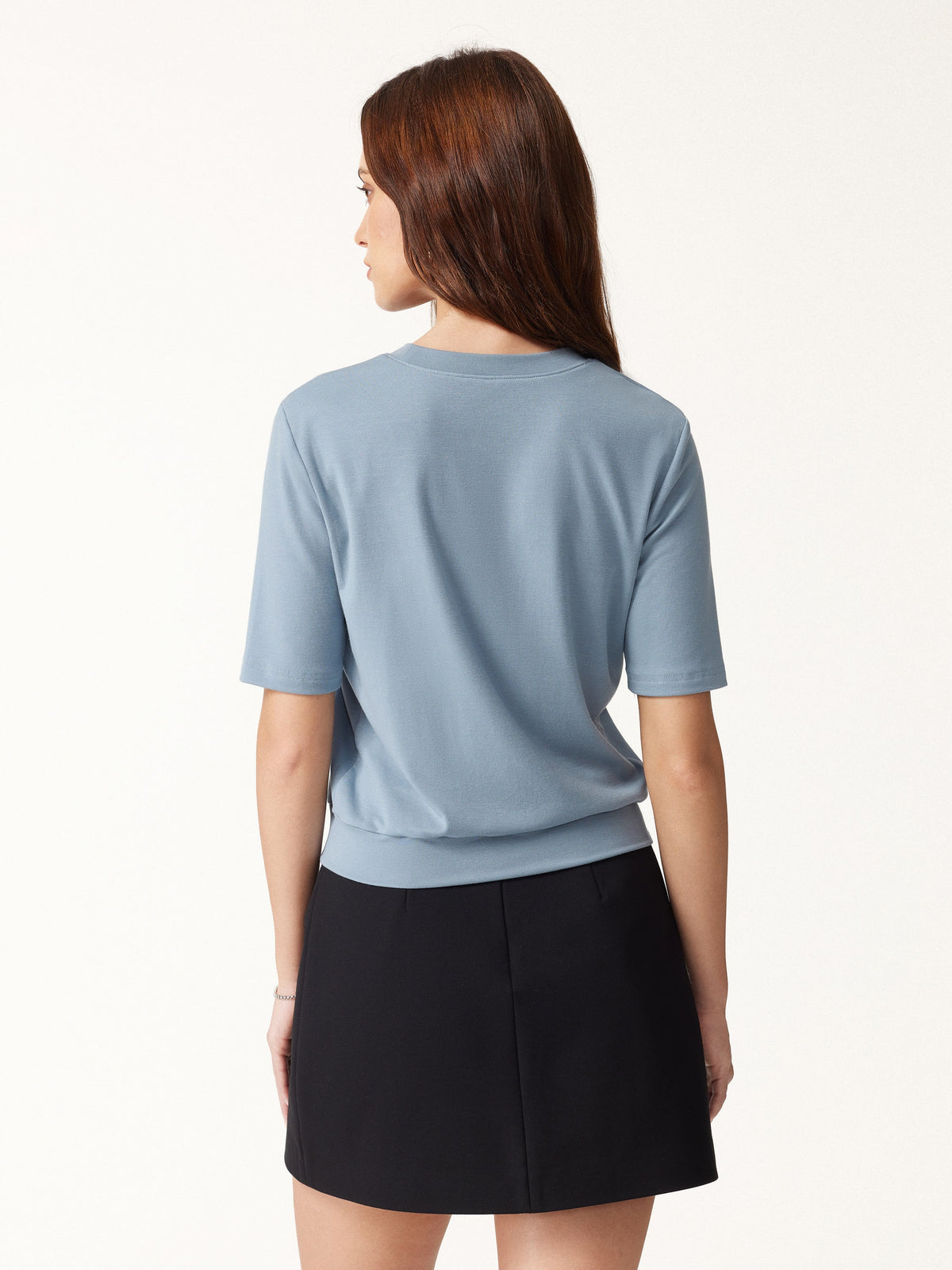 OGLmove Women's Lyocell-Wool Crewneck Short Sleeve Bra Top