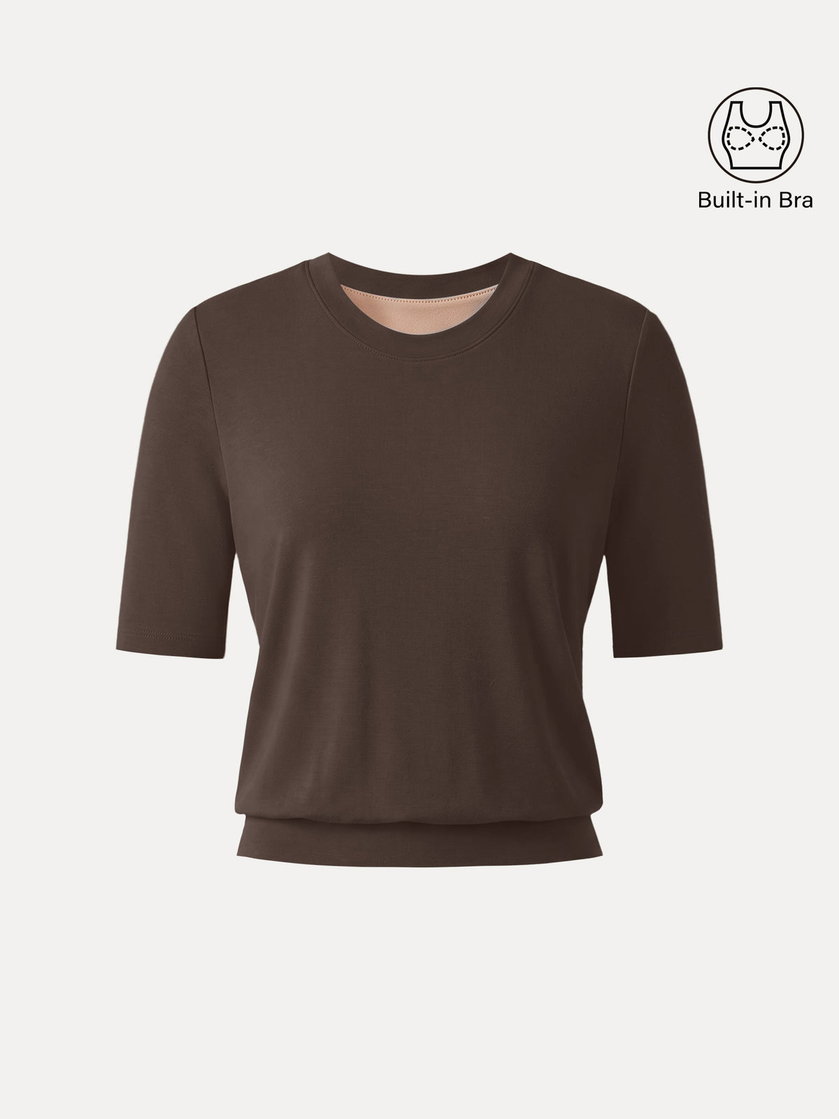 OGLmove Women's Lyocell-Wool Crewneck Short Sleeve Bra Top
