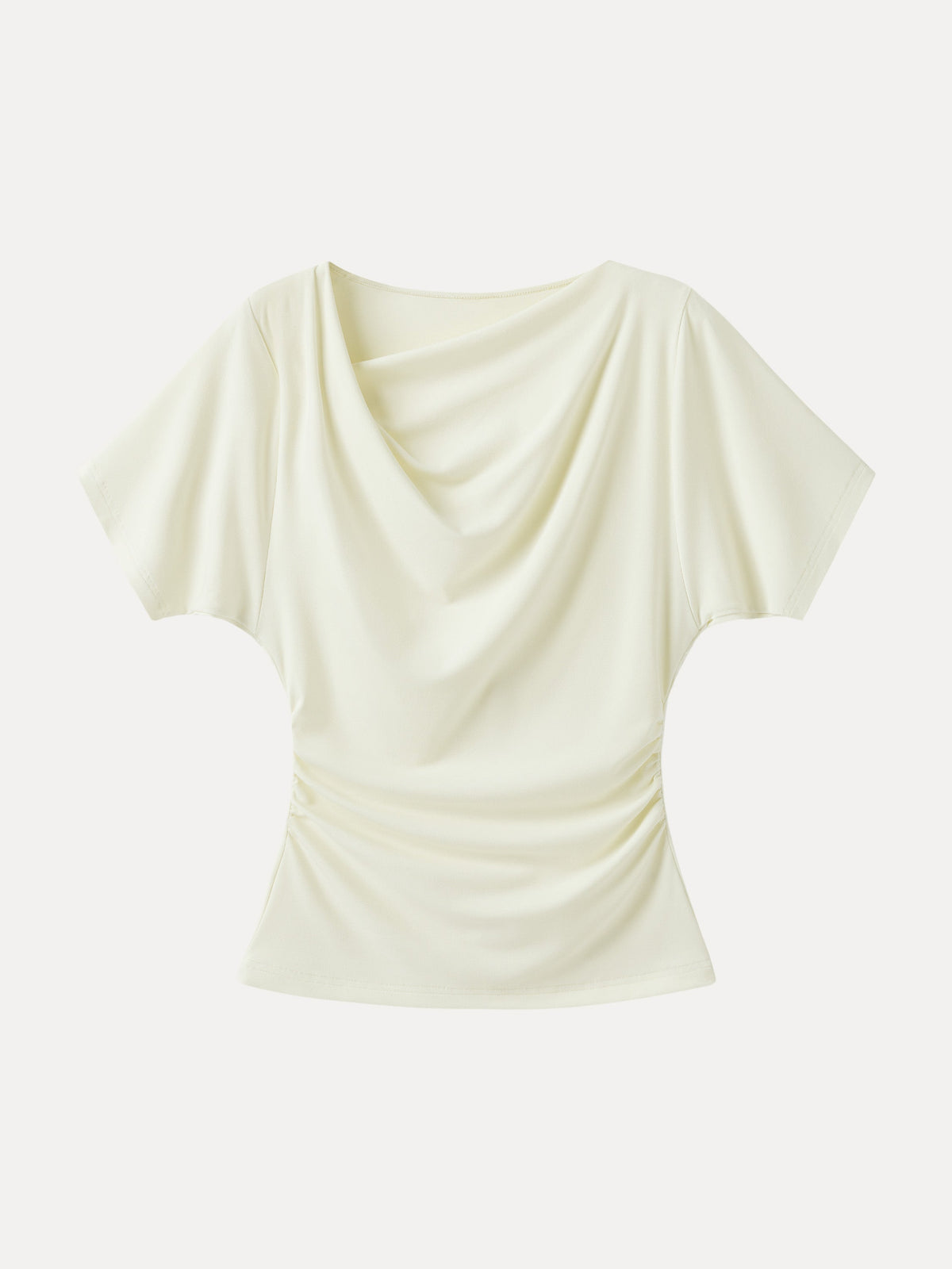 OGLmove Women's Asymmetrical Cowl Neck Ruched Top