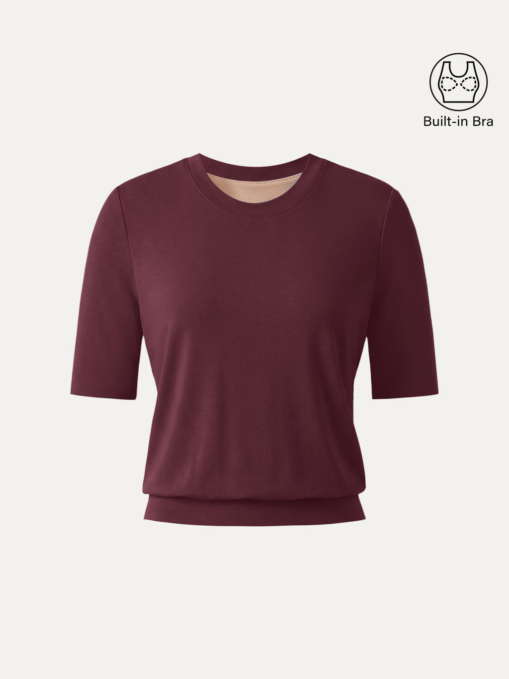 OGLmove Women's Lyocell-Wool Crewneck Short Sleeve Bra Top