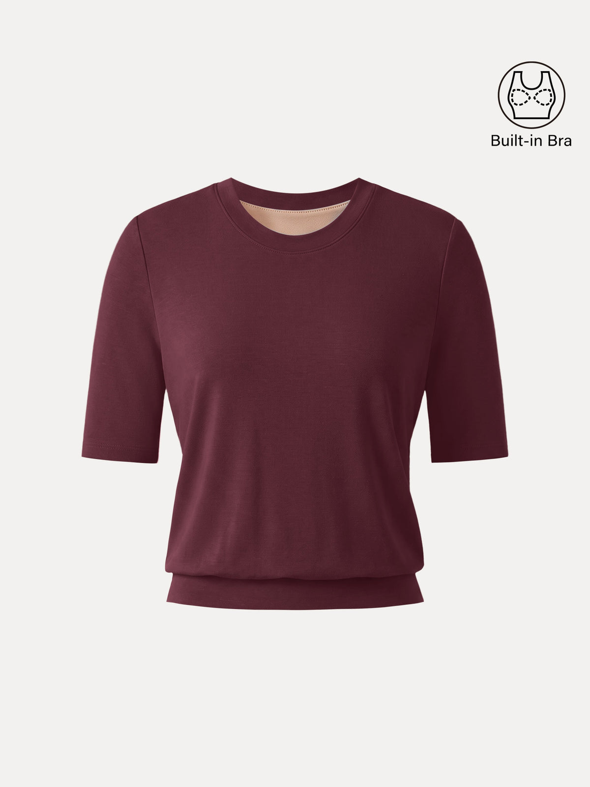 OGLmove Women's Lyocell-Wool Crewneck Short Sleeve Bra Top
