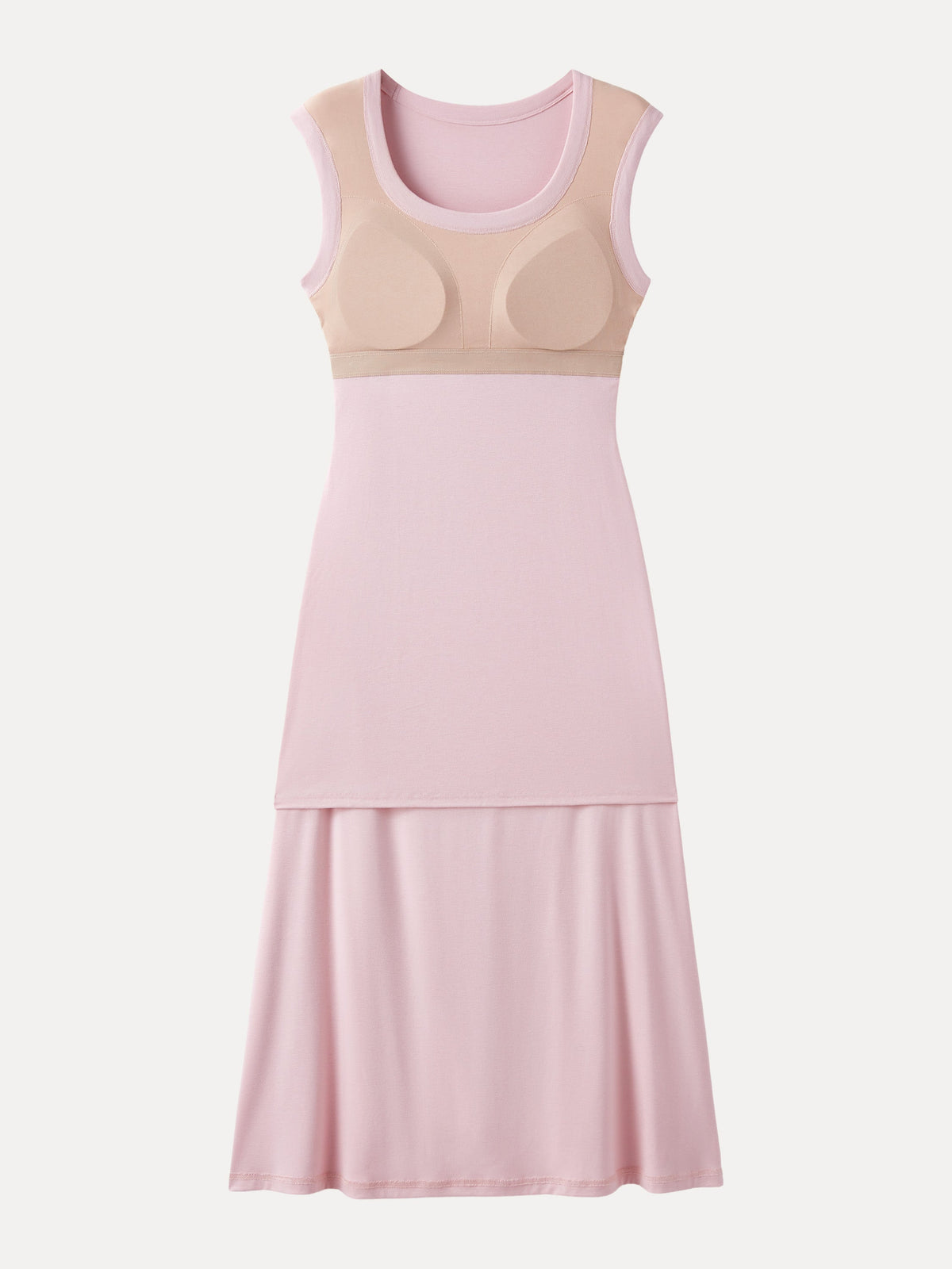 OGLmove Women's Scoop Neck Side Ruched New Airy Bra Midi Dress