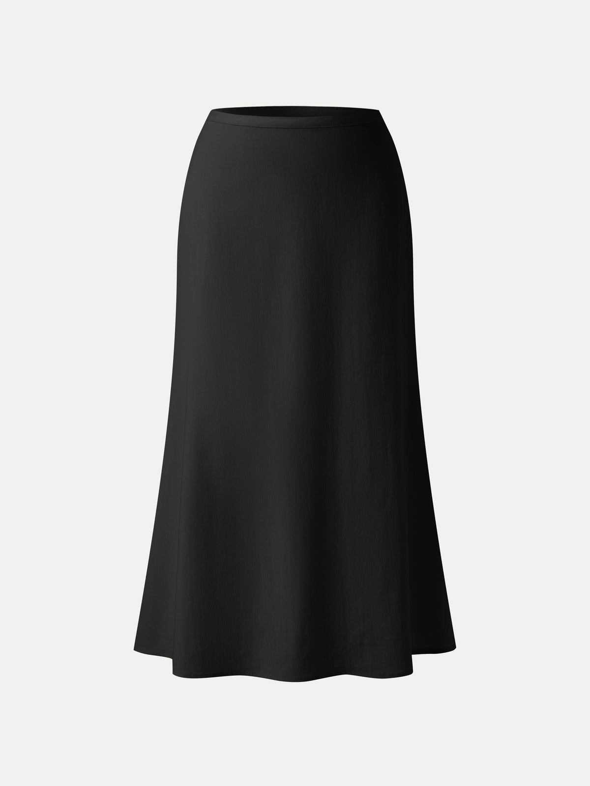 OGLmove Women's Lyocell-Linen Blend High Rise Flared Maxi Pull-On Skirt