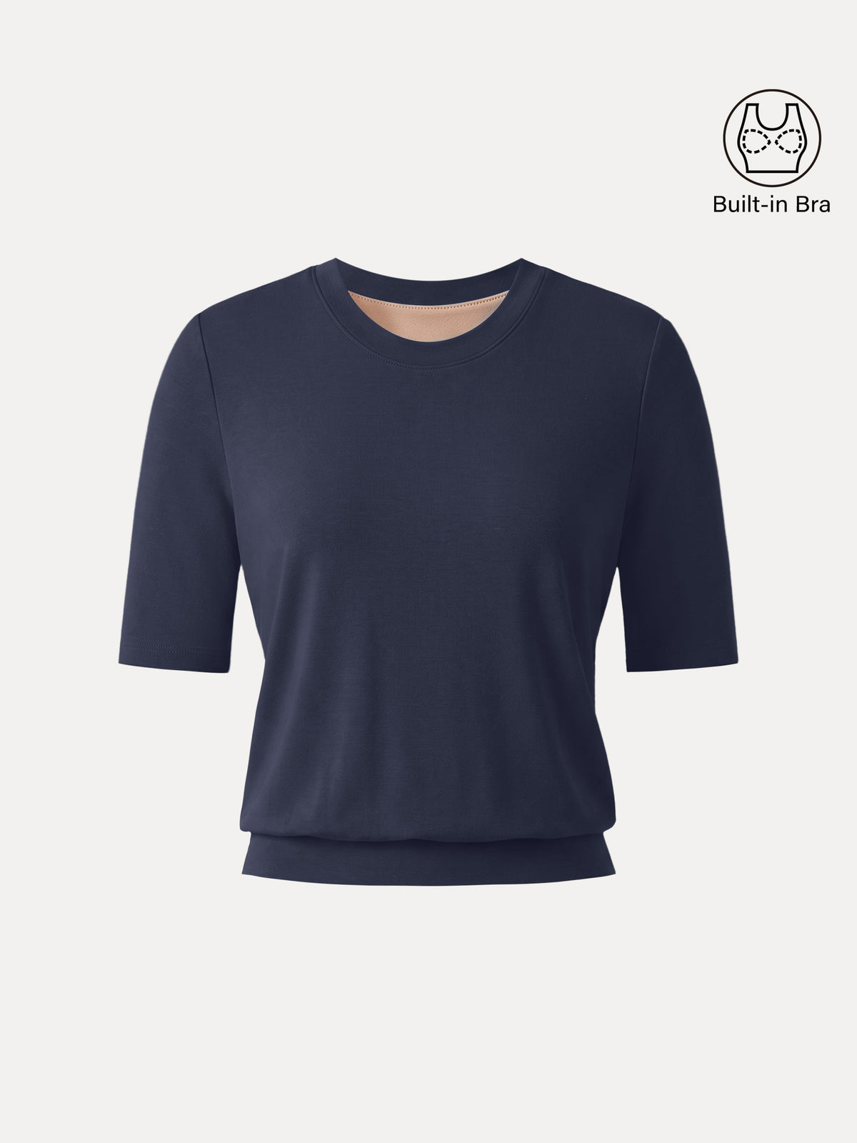 OGLmove Women's Lyocell-Wool Crewneck Short Sleeve Bra Top