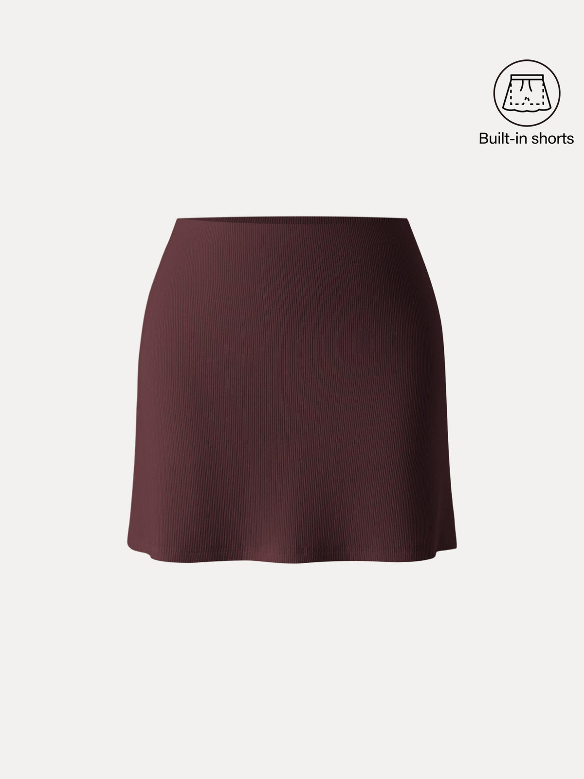 OGLmove Women's Stretch Cotton Pointelle A-Line Mini Skirt with Built-in Shorts