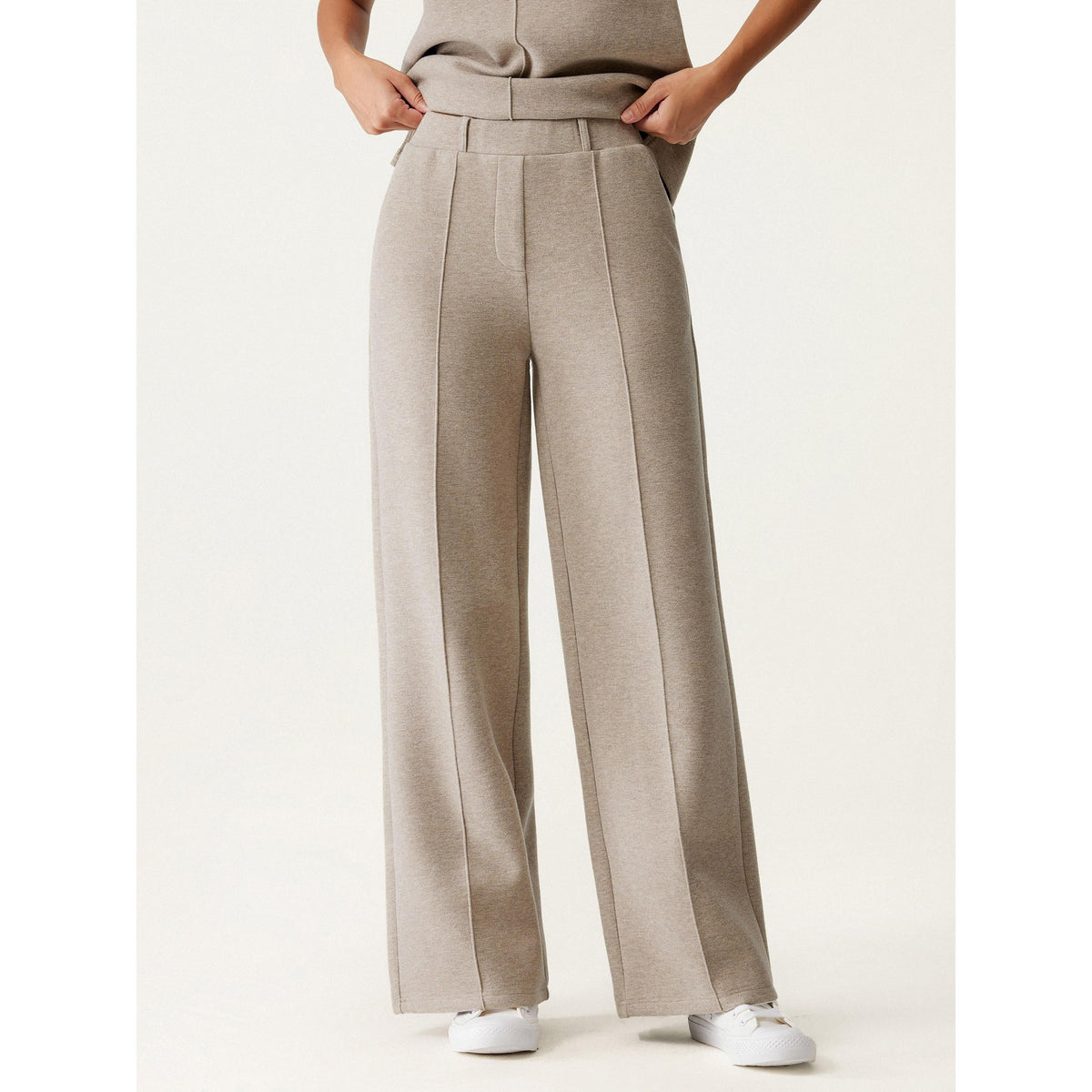 OGLmove Women's Regular Split Hem Top & High Waisted Straight Leg Pant Set