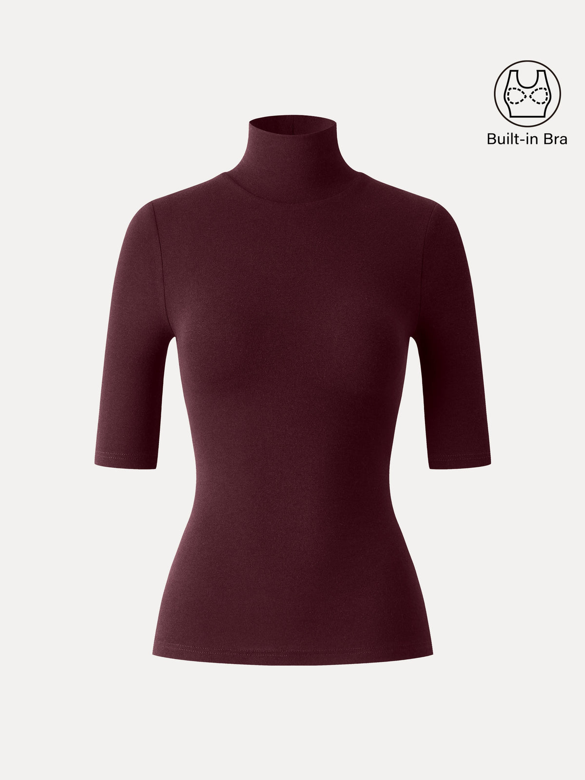 OGLmove Women's Essential Turtleneck Elbow Sleeve Bra Top