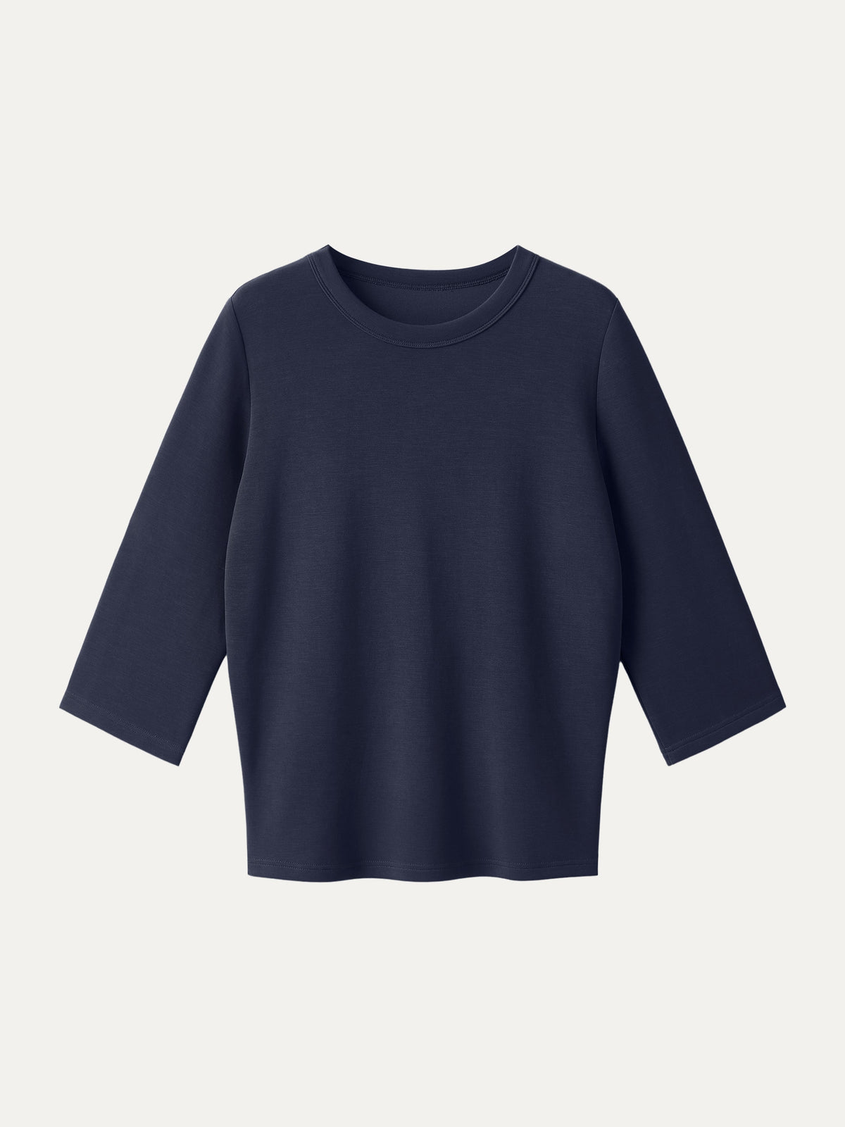 OGLmove Women's Sandwashed Spacer Crewneck 3/4 Sleeve Top