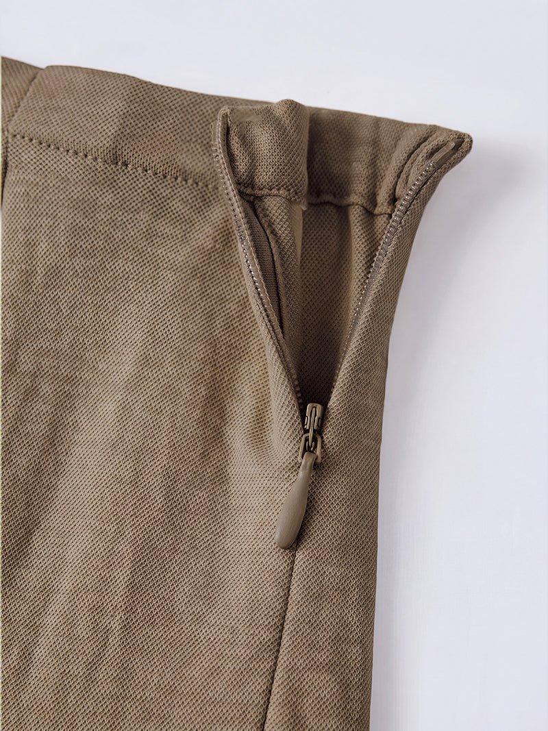 OGLmove Women's Breathable Cotton-Linen Mid Rise Straight Leg Pant