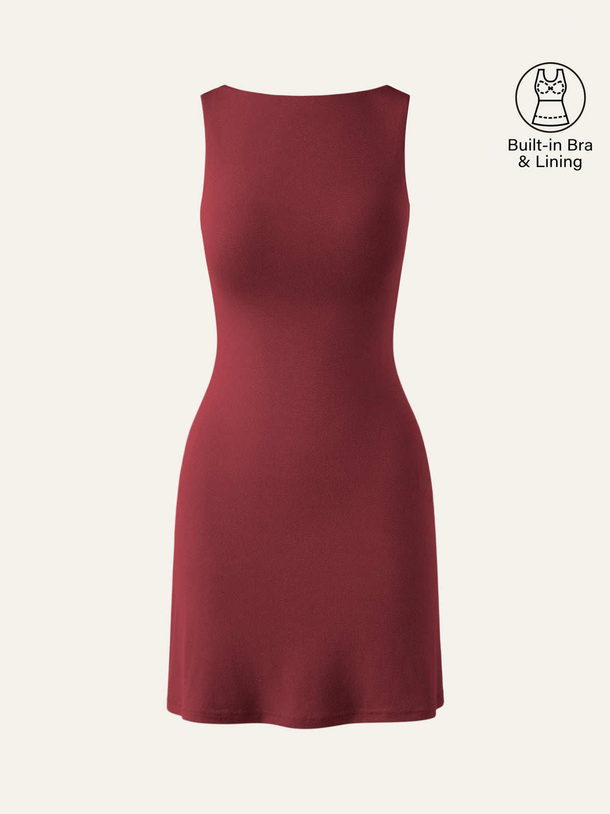 OGLmove Women's Square Neck Open Back Bandless Mini Bra Dress
