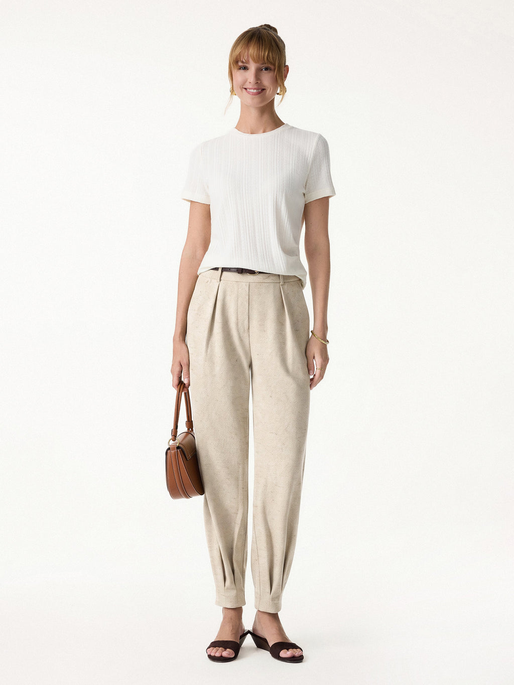 OGLmove Women's Stretch Linen-Like Wrinkle-Resistant Pants