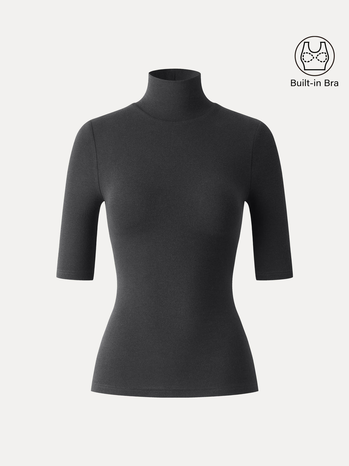 OGLmove Women's Essential Turtleneck Elbow Sleeve Bra Top
