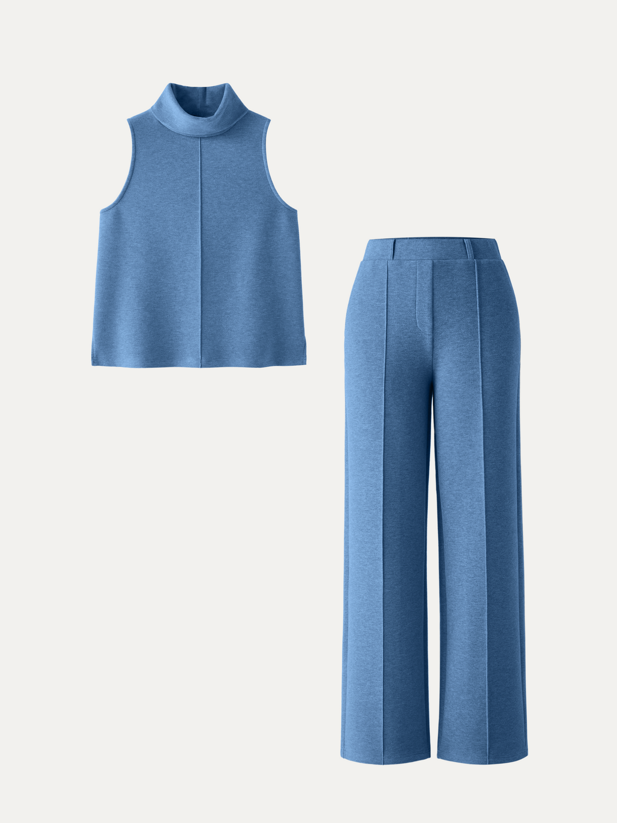 OGLmove Women's Regular Split Hem Top & High Waisted Straight Leg Pant Set