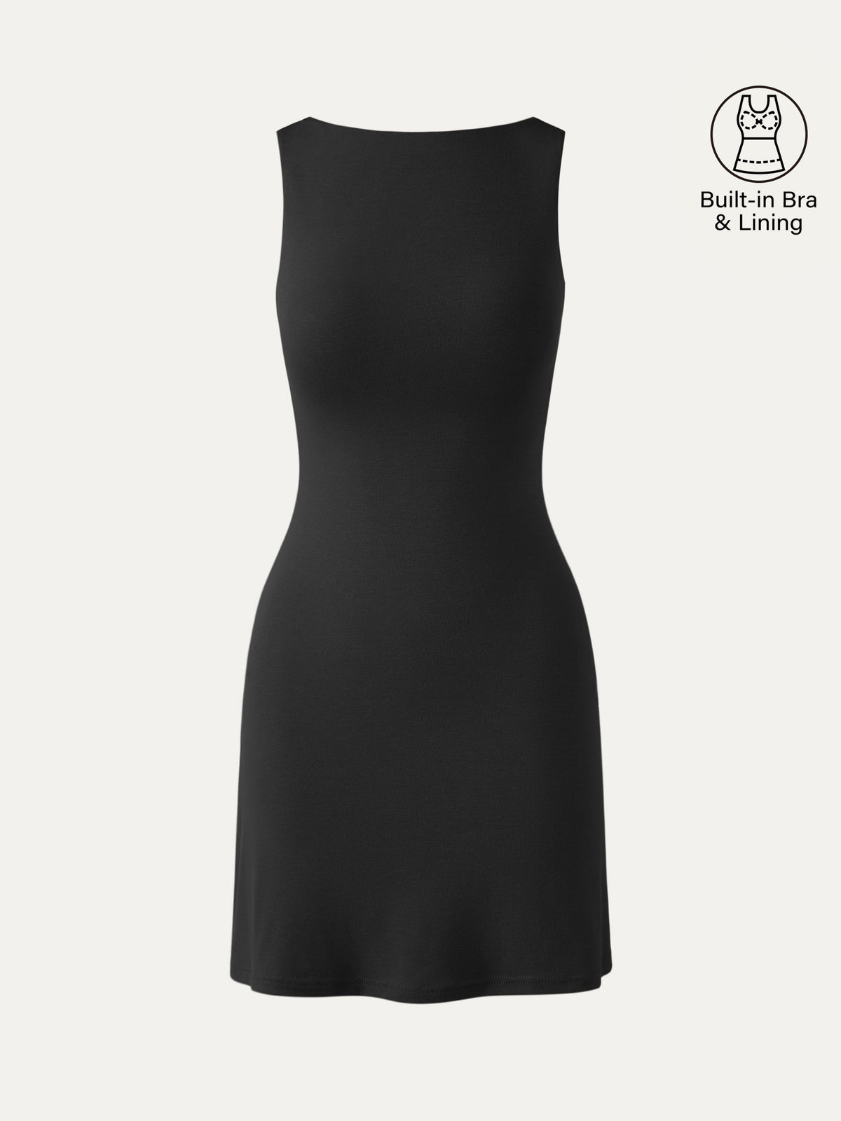 OGLmove Women's Square Neck Open Back Bandless Mini Bra Dress