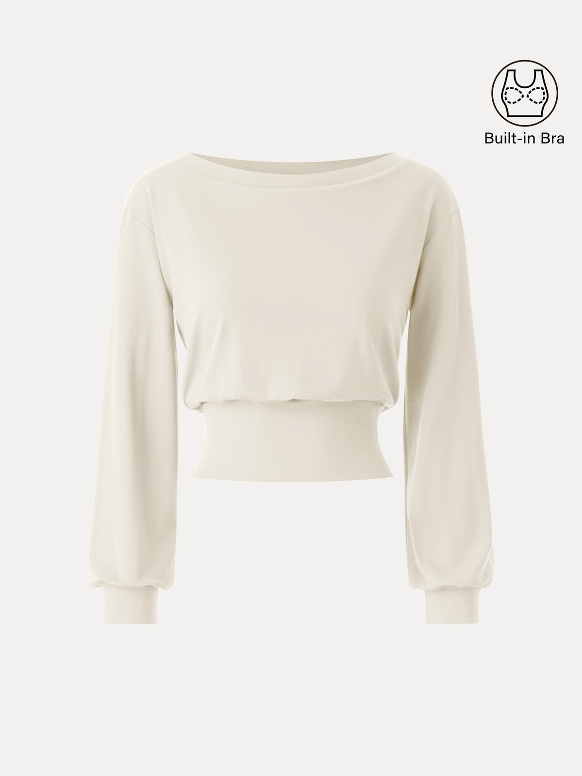 OGLmove Women's Lyocell-Wool Blend Boatneck Long Sleeve Bra Top