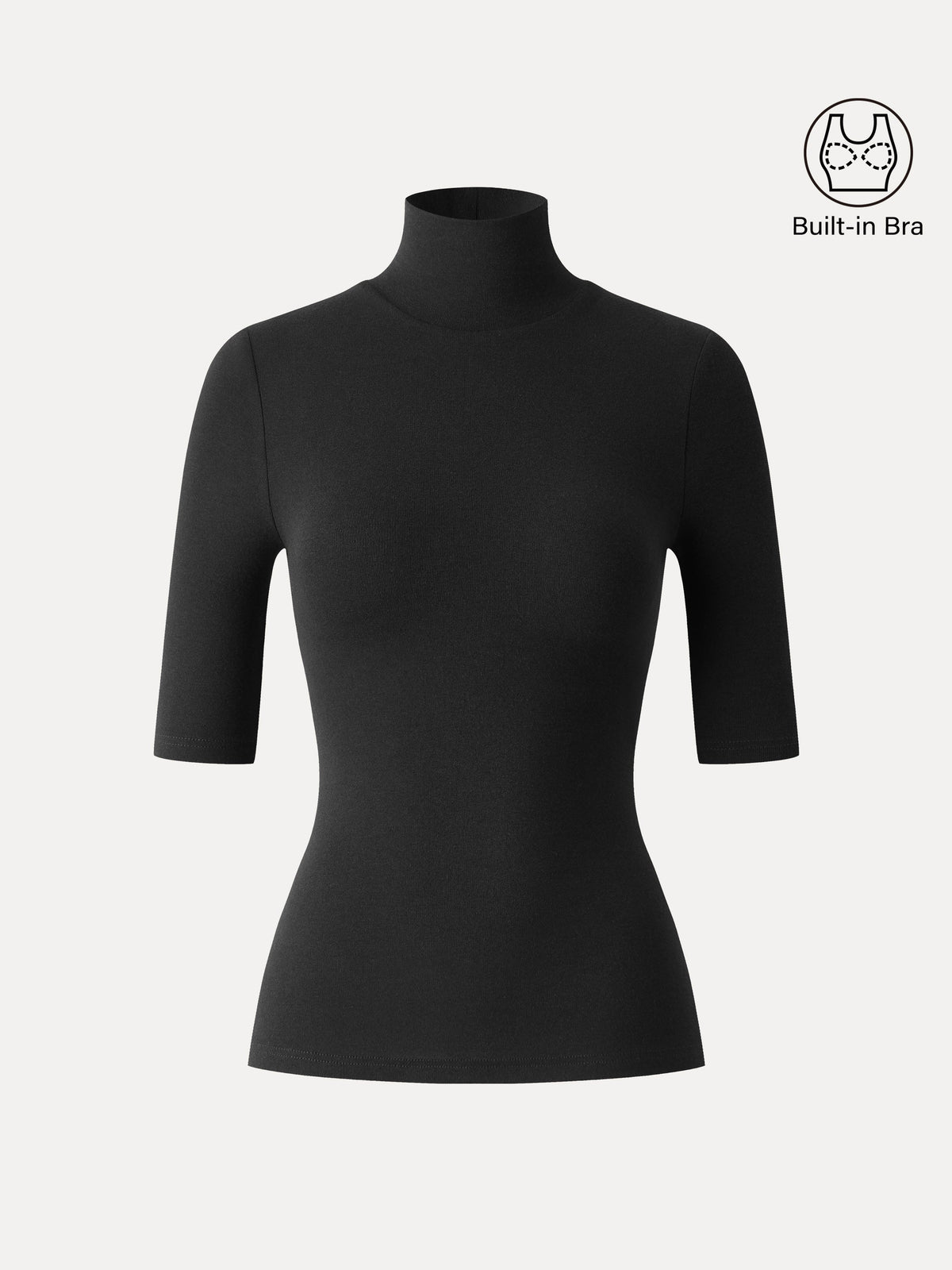 OGLmove Women's Essential Turtleneck Elbow Sleeve Bra Top
