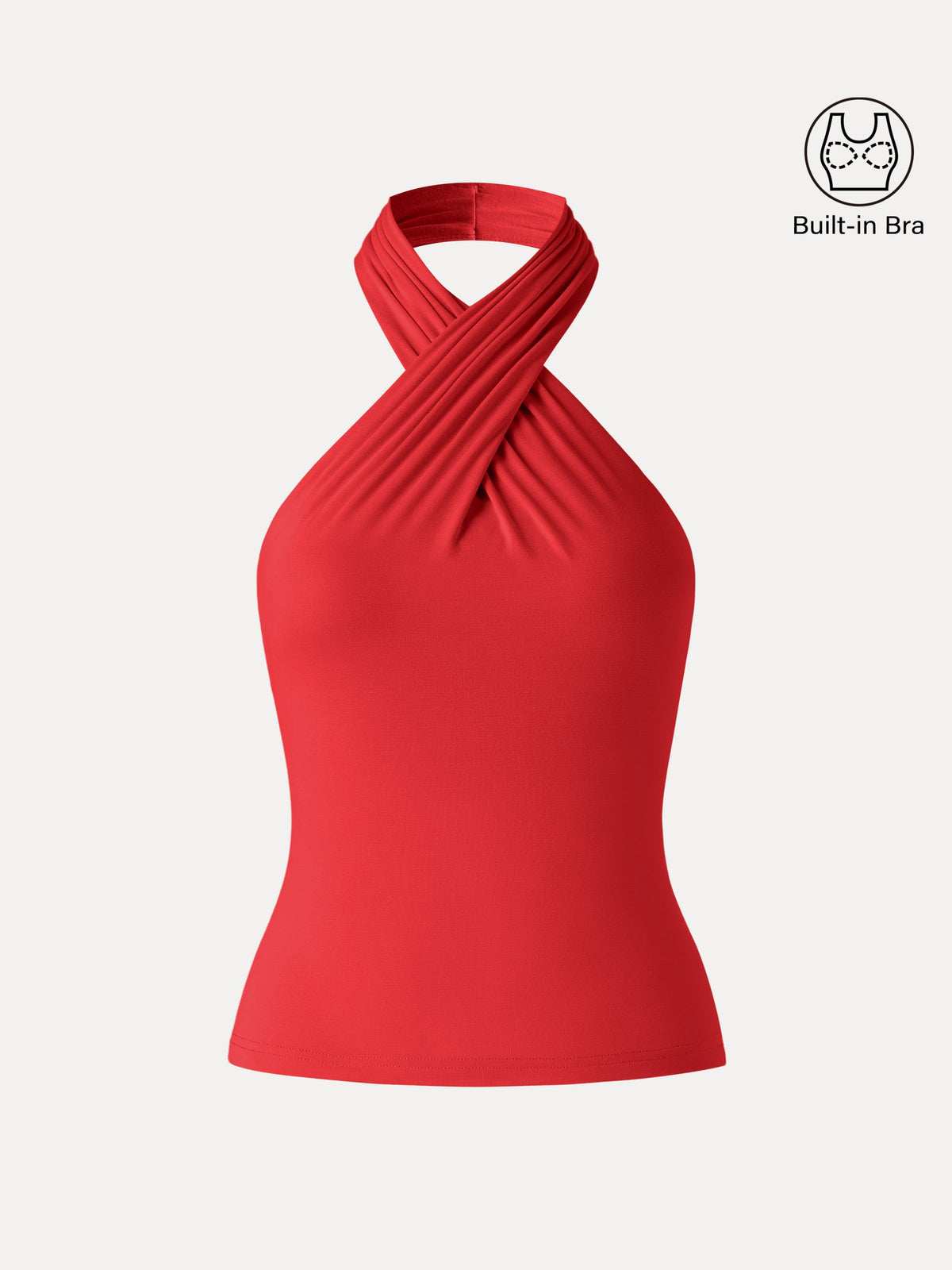 OGLmove Women's Criss Cross Halter Neck Going-Out Bra Top
