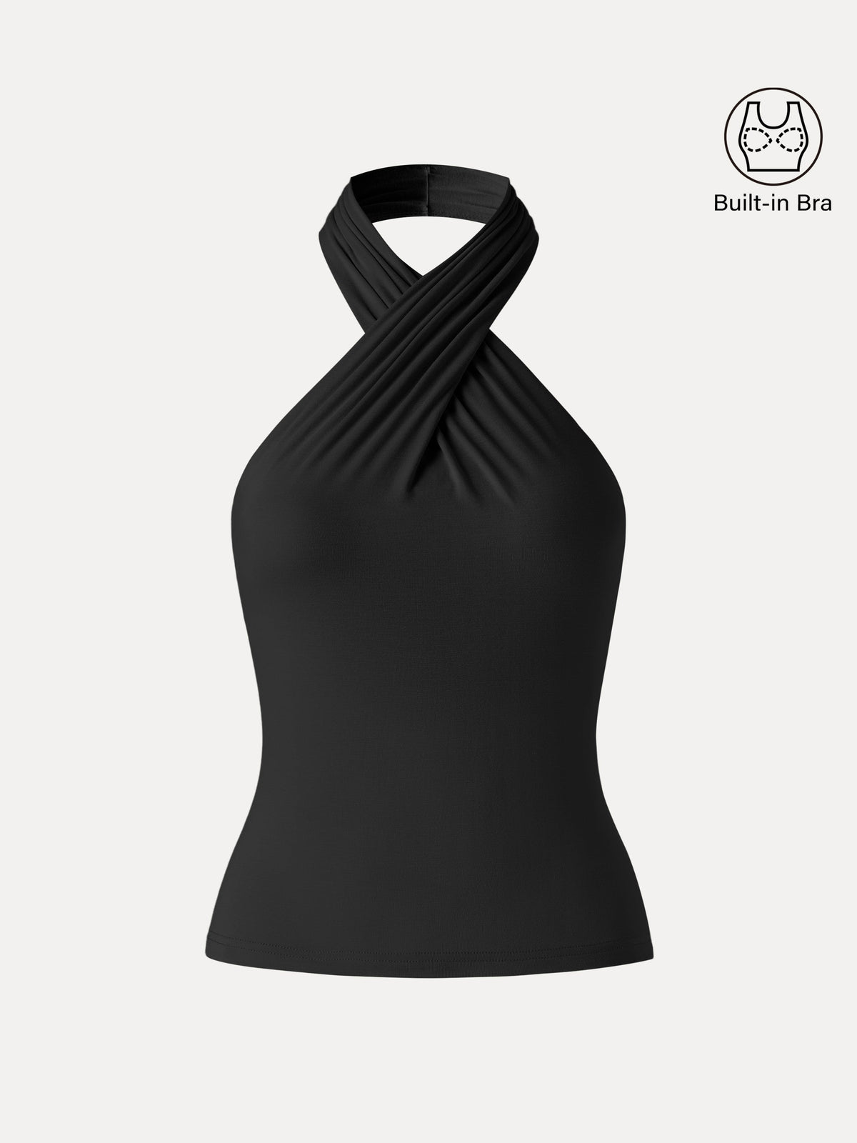 OGLmove Women's Criss Cross Halter Neck Going-Out Bra Top