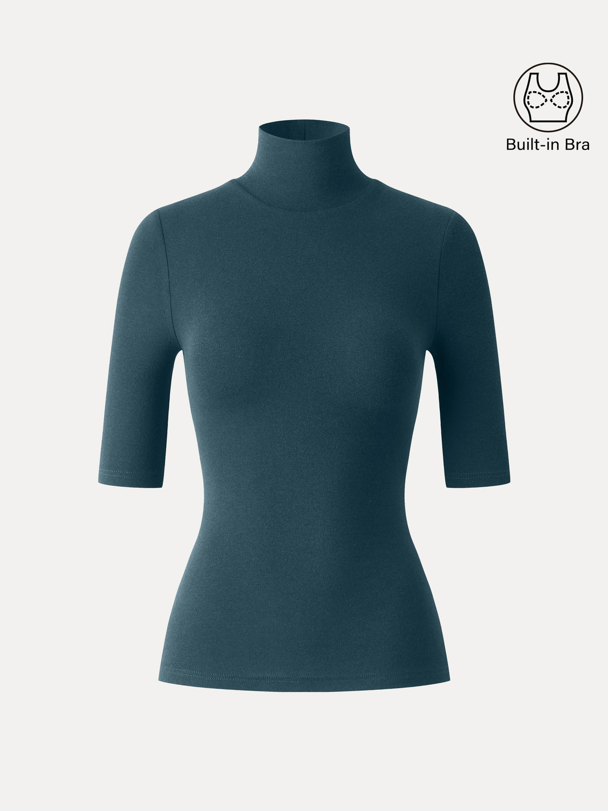 OGLmove Women's Essential Turtleneck Elbow Sleeve Bra Top