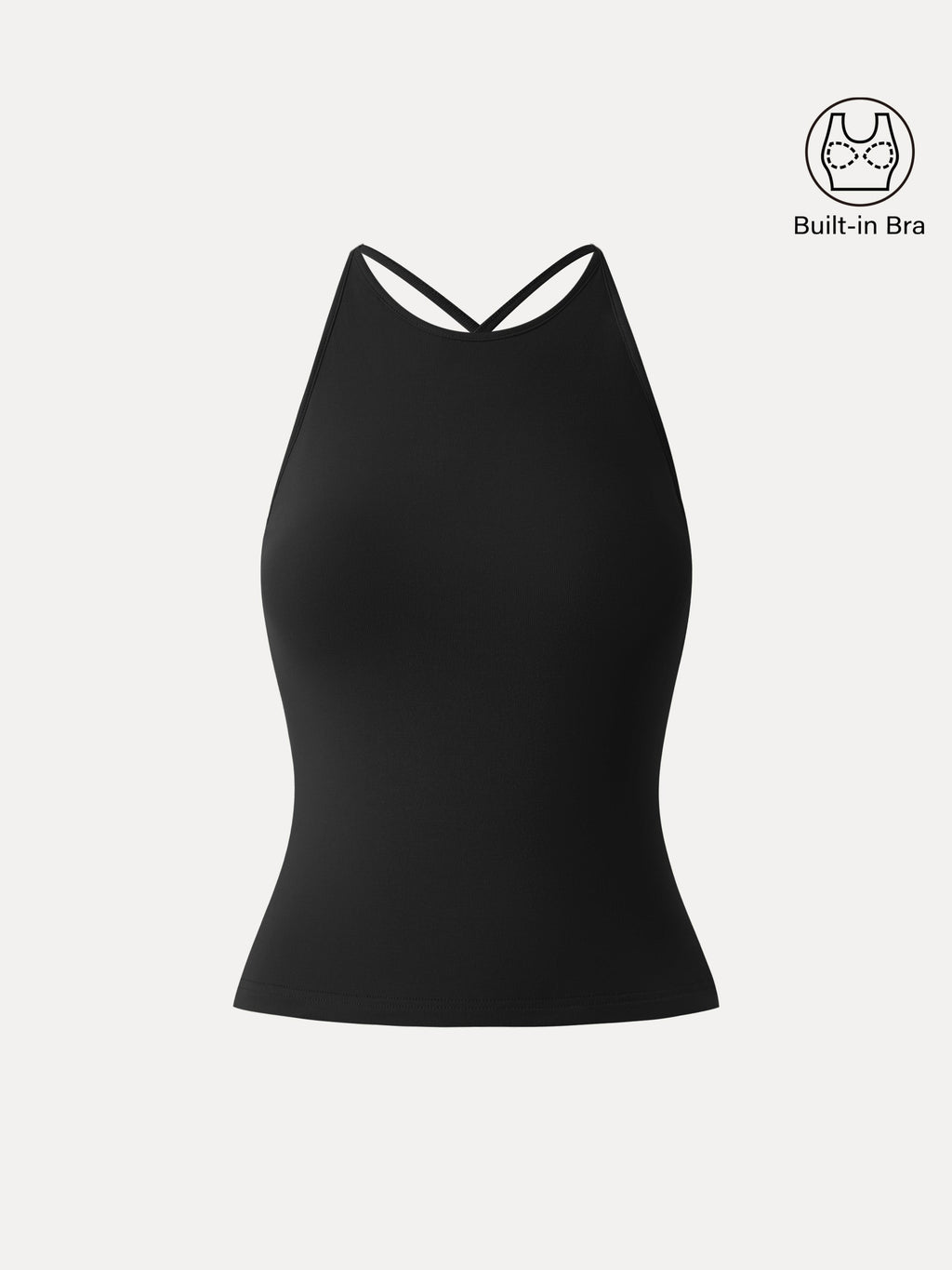 OGLmove Women's Round Neck Cross-Back Bandless Bra Top