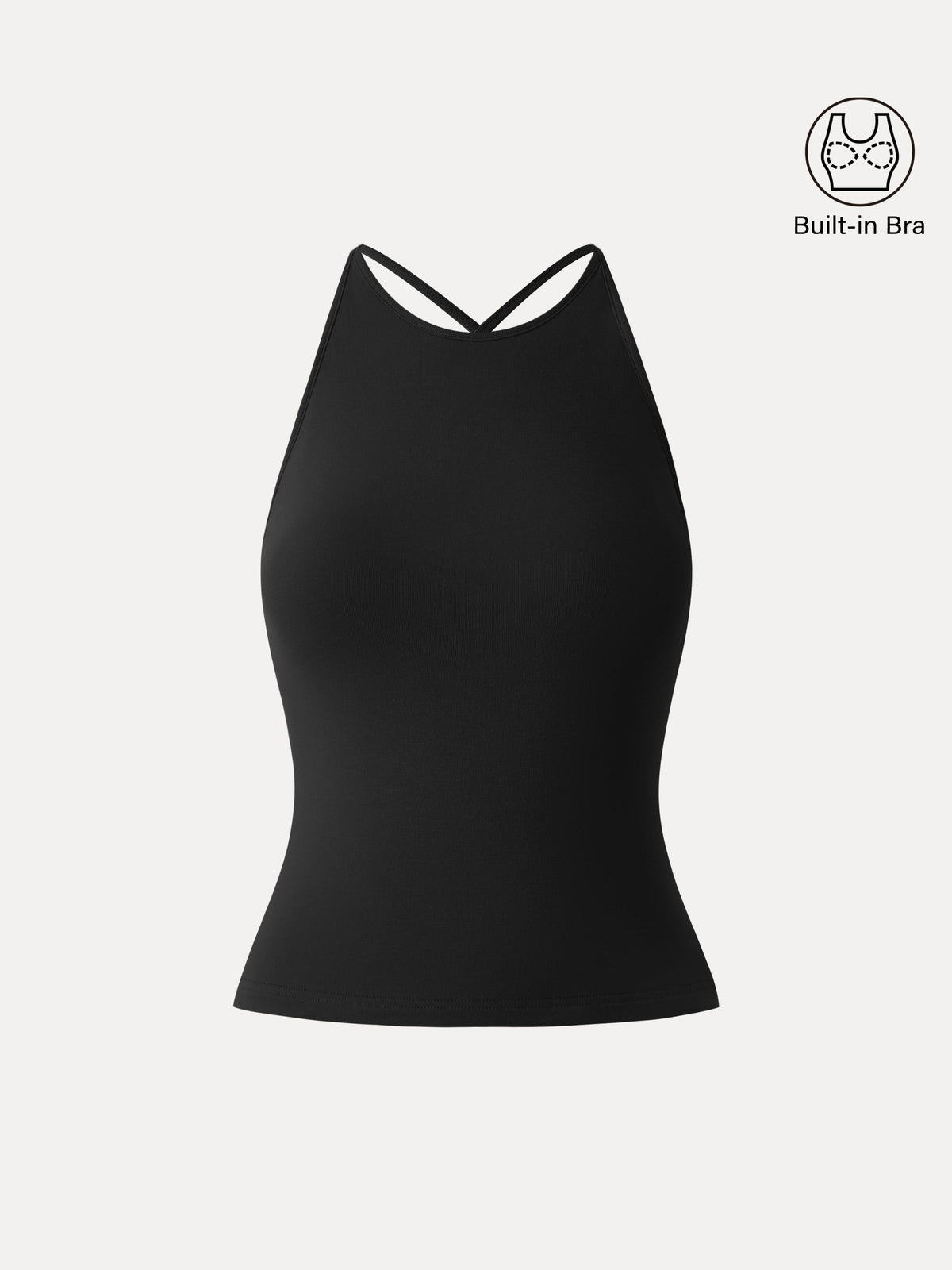 OGLmove Women's Round Neck Cross-Back Bandless Bra Top