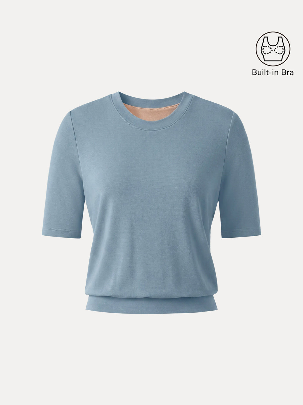OGLmove Women's Lyocell-Wool Crewneck Short Sleeve Bra Top