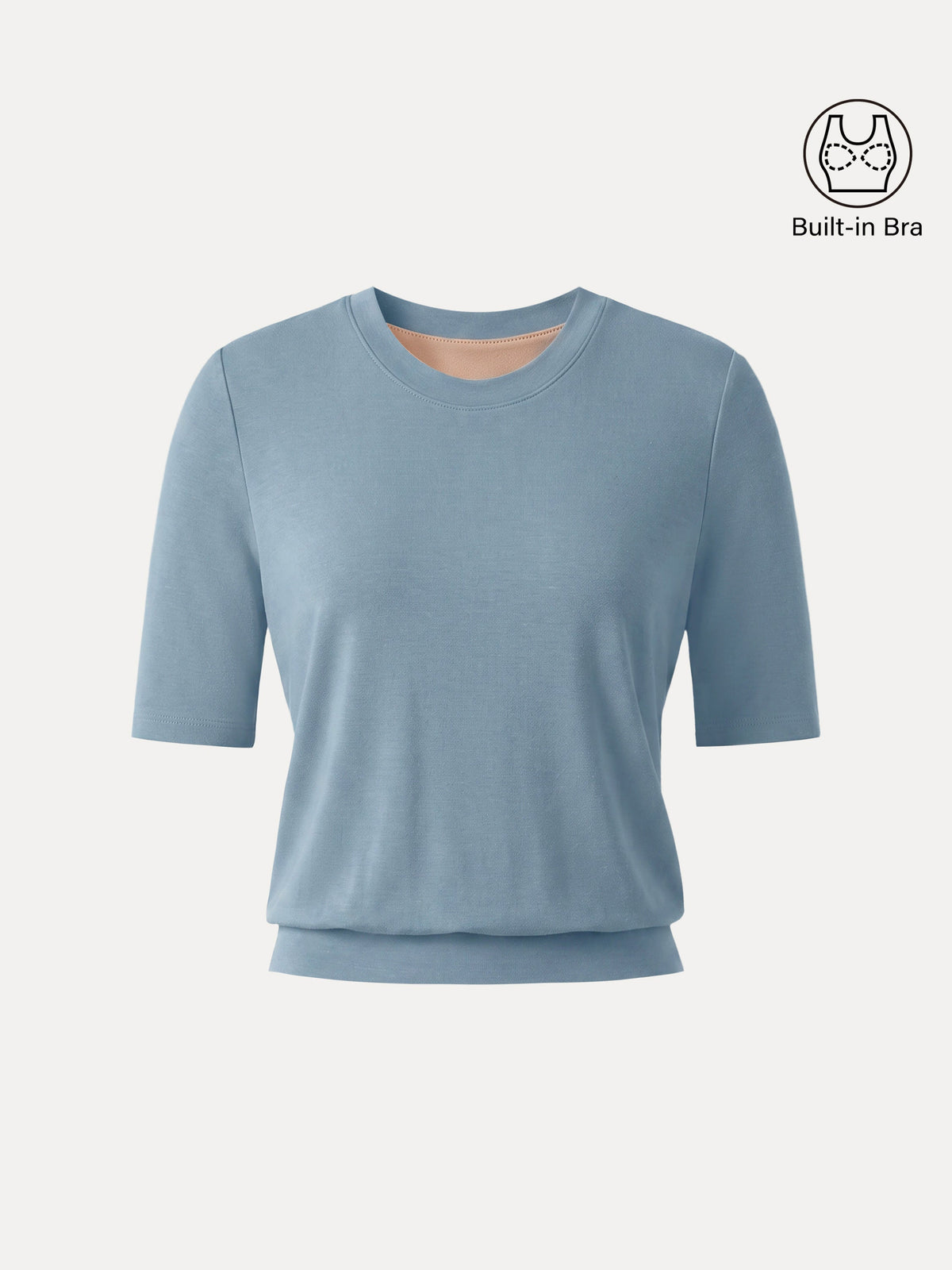 OGLmove Women's Lyocell-Wool Crewneck Short Sleeve Bra Top