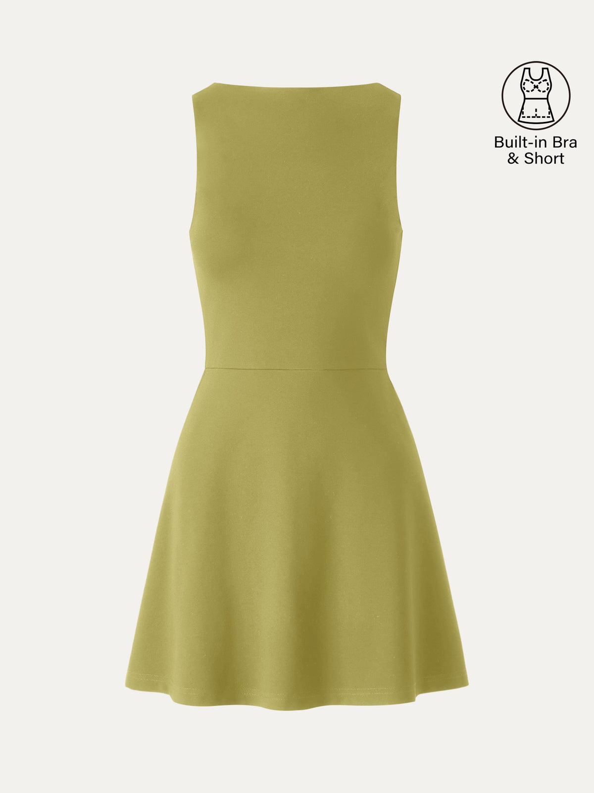 OGLmove Women's Classy Boatneck Fit-and-Flare Mini Bra Dress