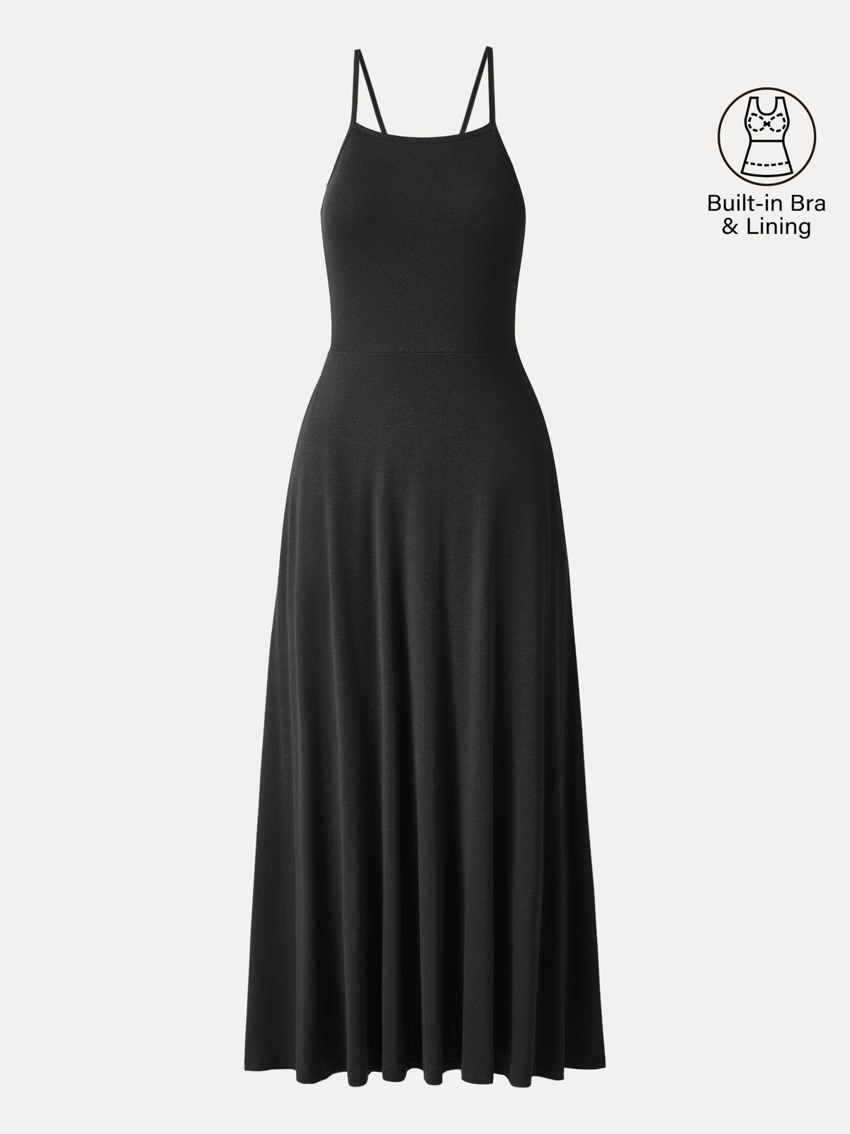 OGLmove Women's Soft Spaghetti Midi Bra Dress