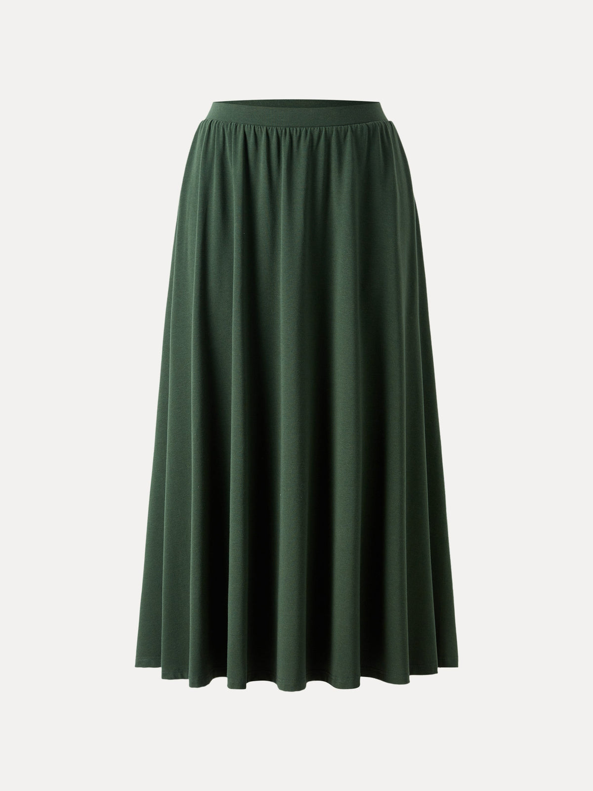 OGLmove Women's Stretch Cotton Maxi Umbrella Skirt with Pockets