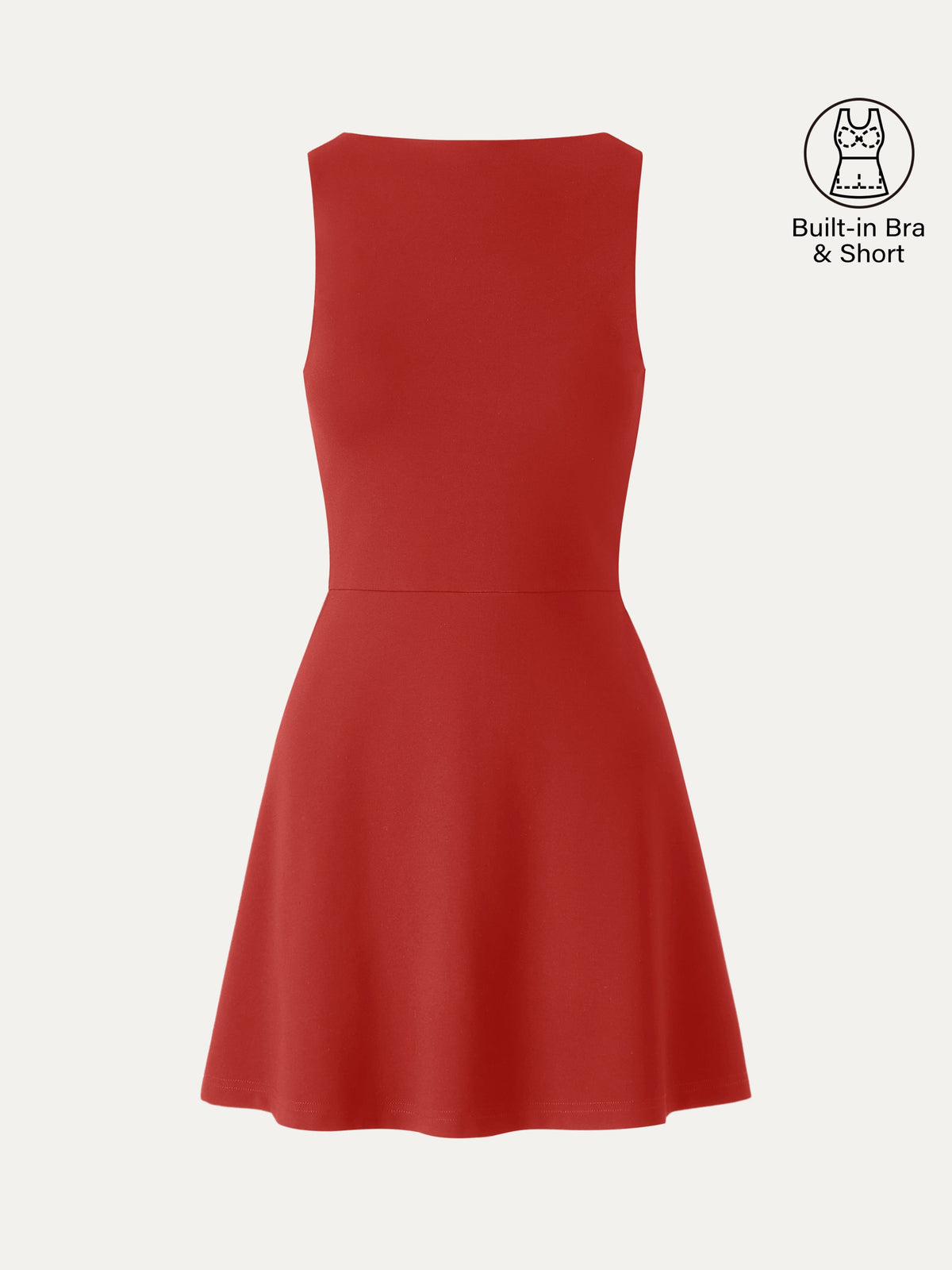 OGLmove Women's Classy Boatneck Fit-and-Flare Mini Bra Dress