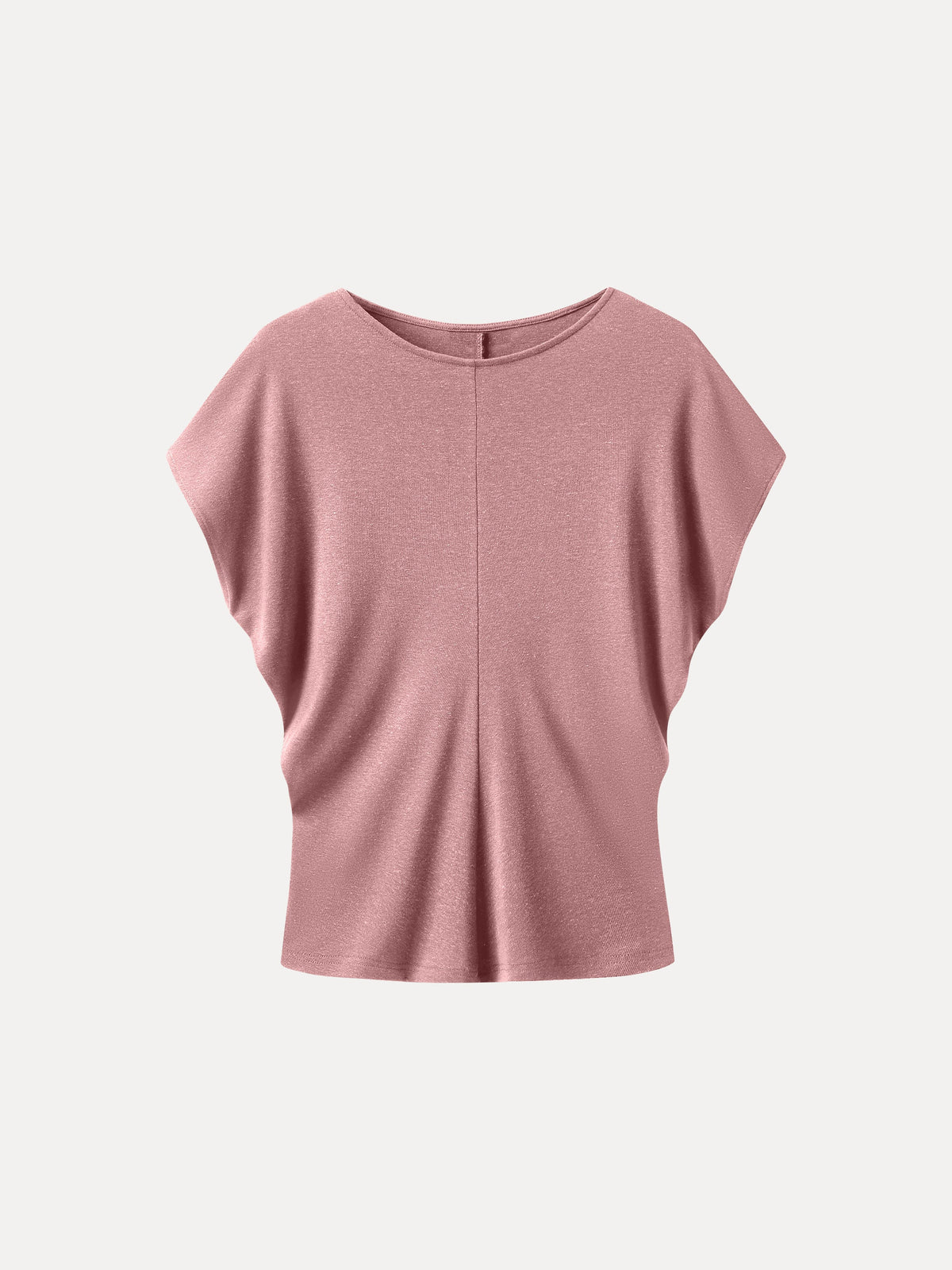 OGLmove Women's Linen-Blend Round Neck Relaxed Summer Top