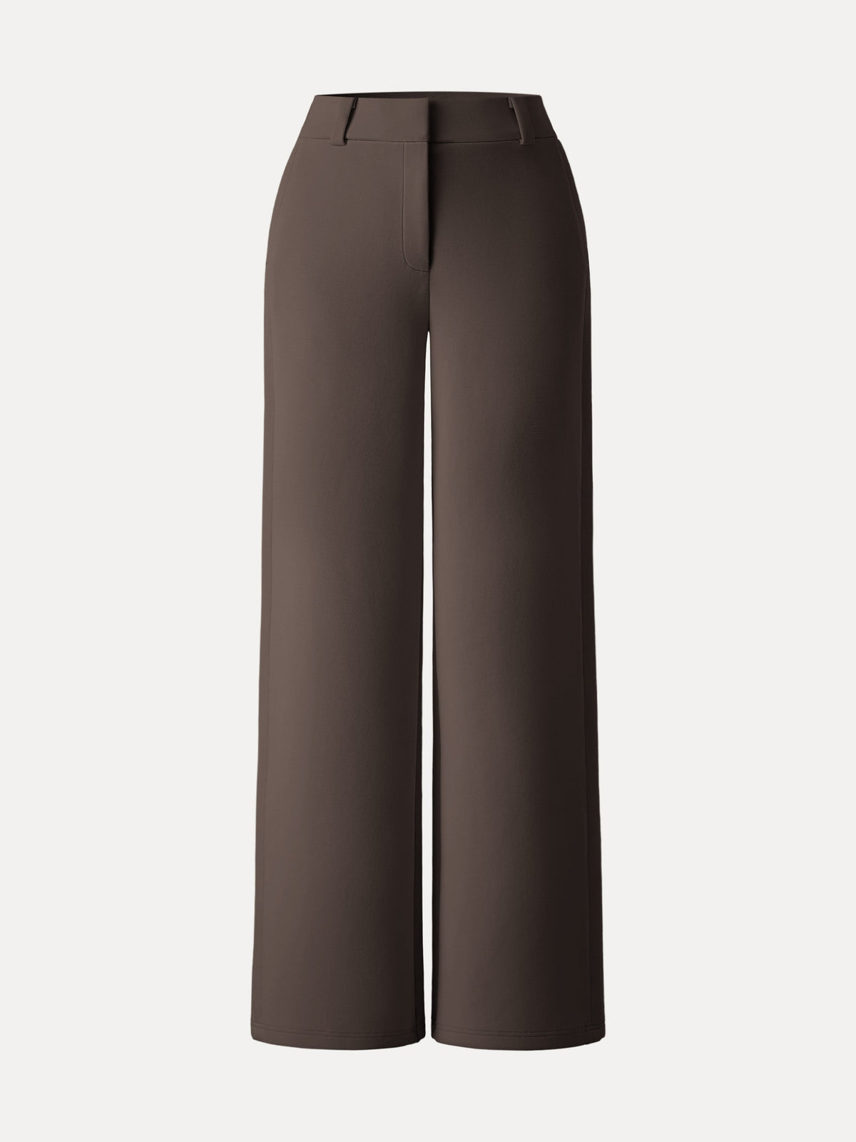 OGLmove Women's Stretchy Mid Rise Fly-Front Wide Leg Trouser