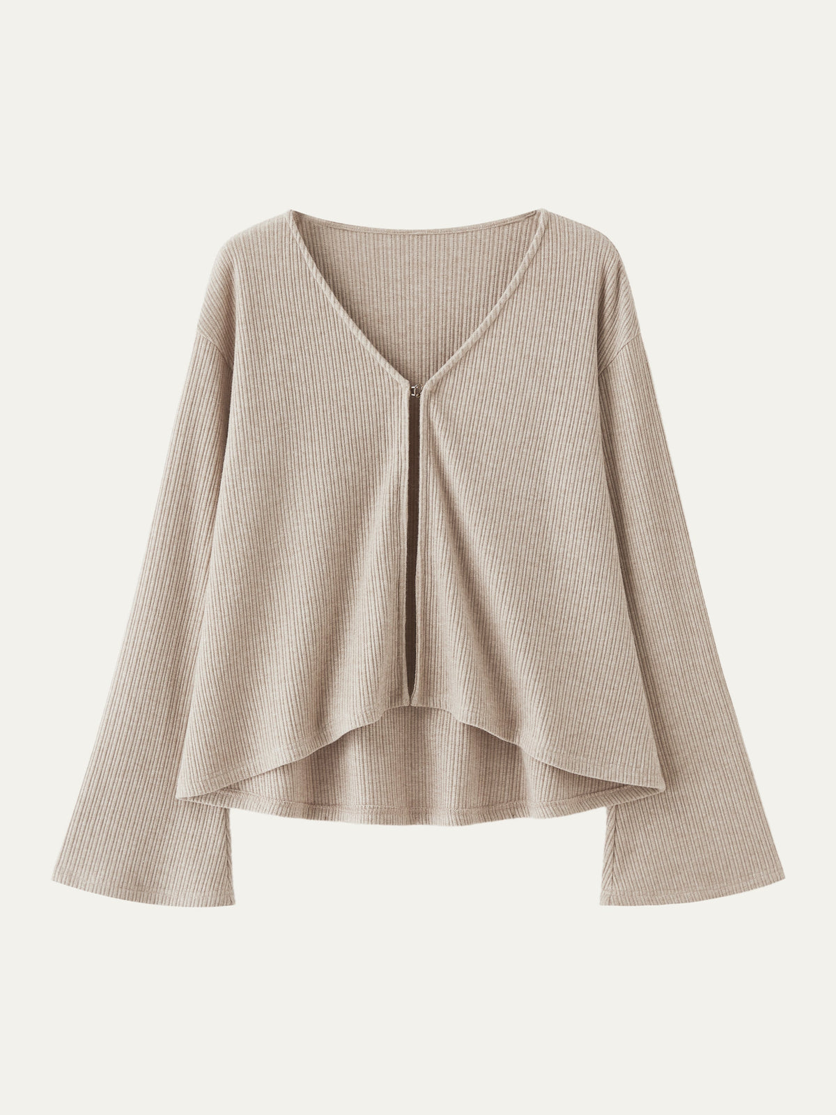 OGLmove Women's V-Neck Flare Long Sleeve Cardigan