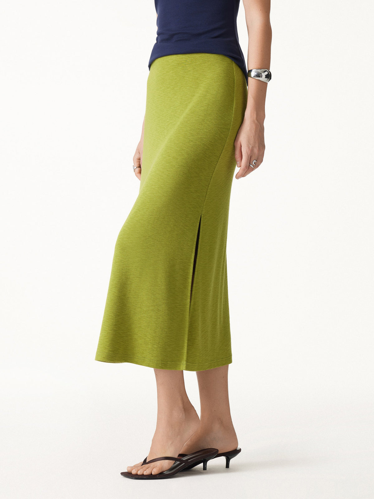 OGLmove Women's Eco-Mousse® Side-Slit A-Line Midi Skirt