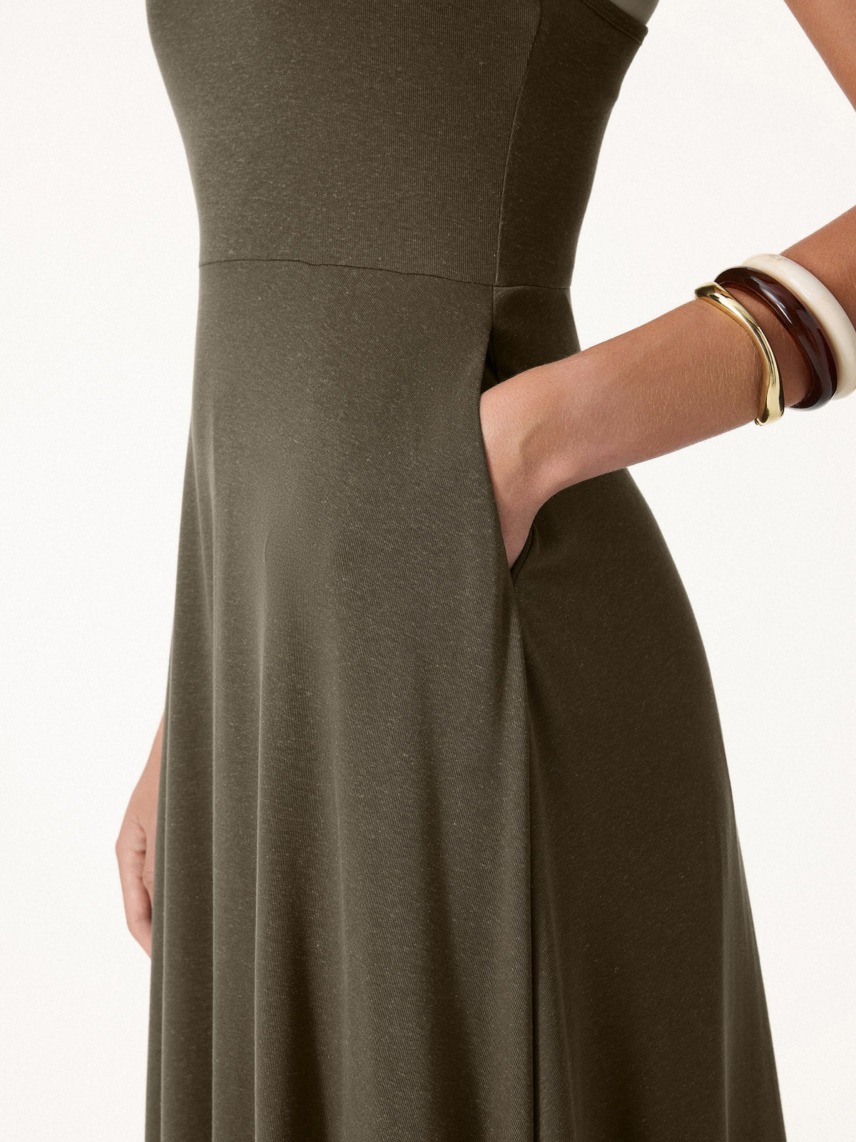 OGLmove Women's Soft Spaghetti Midi Bra Dress
